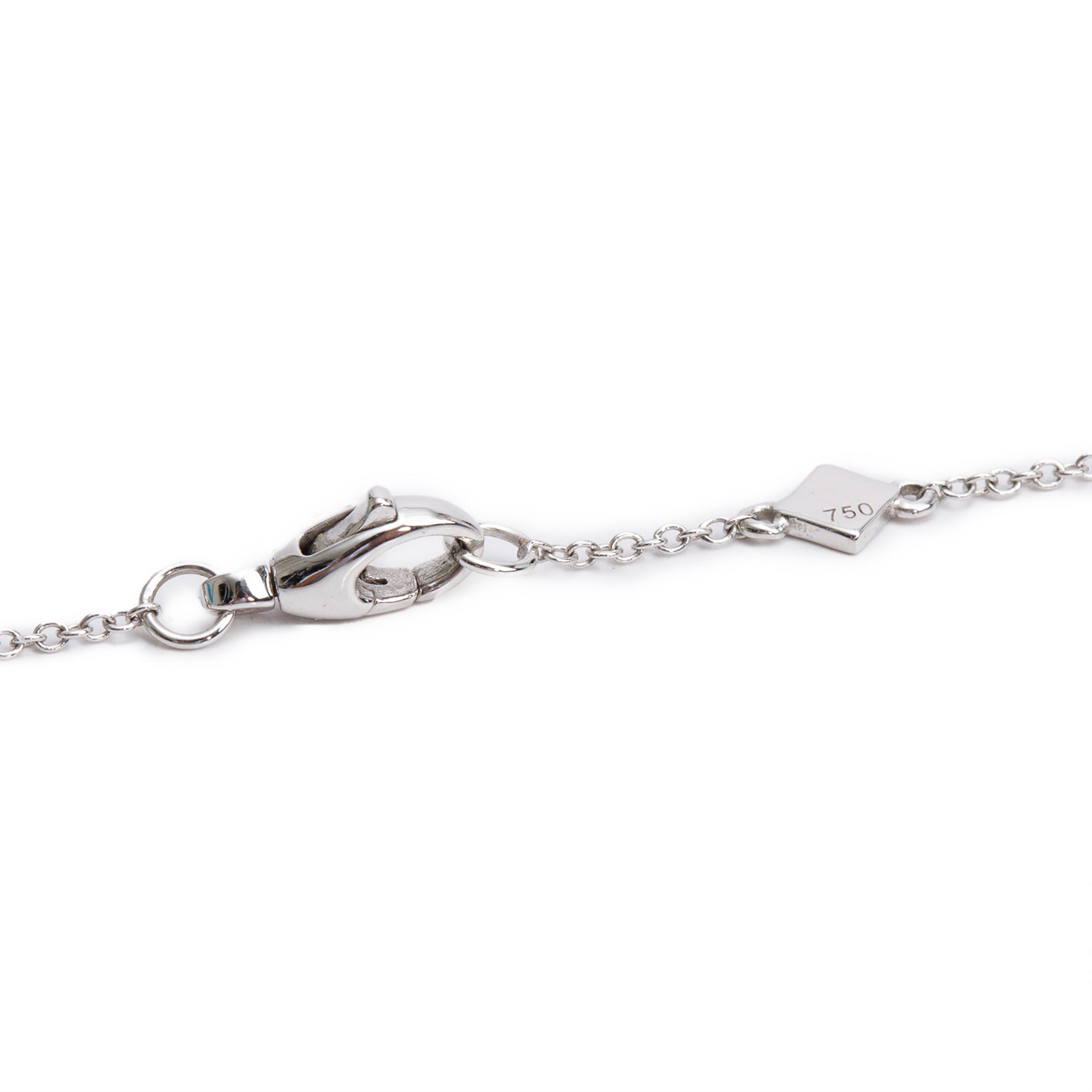 Birks Rosee du Matin 18k White Gold Vertical Diamond Bar Pendant Necklace w/ Box