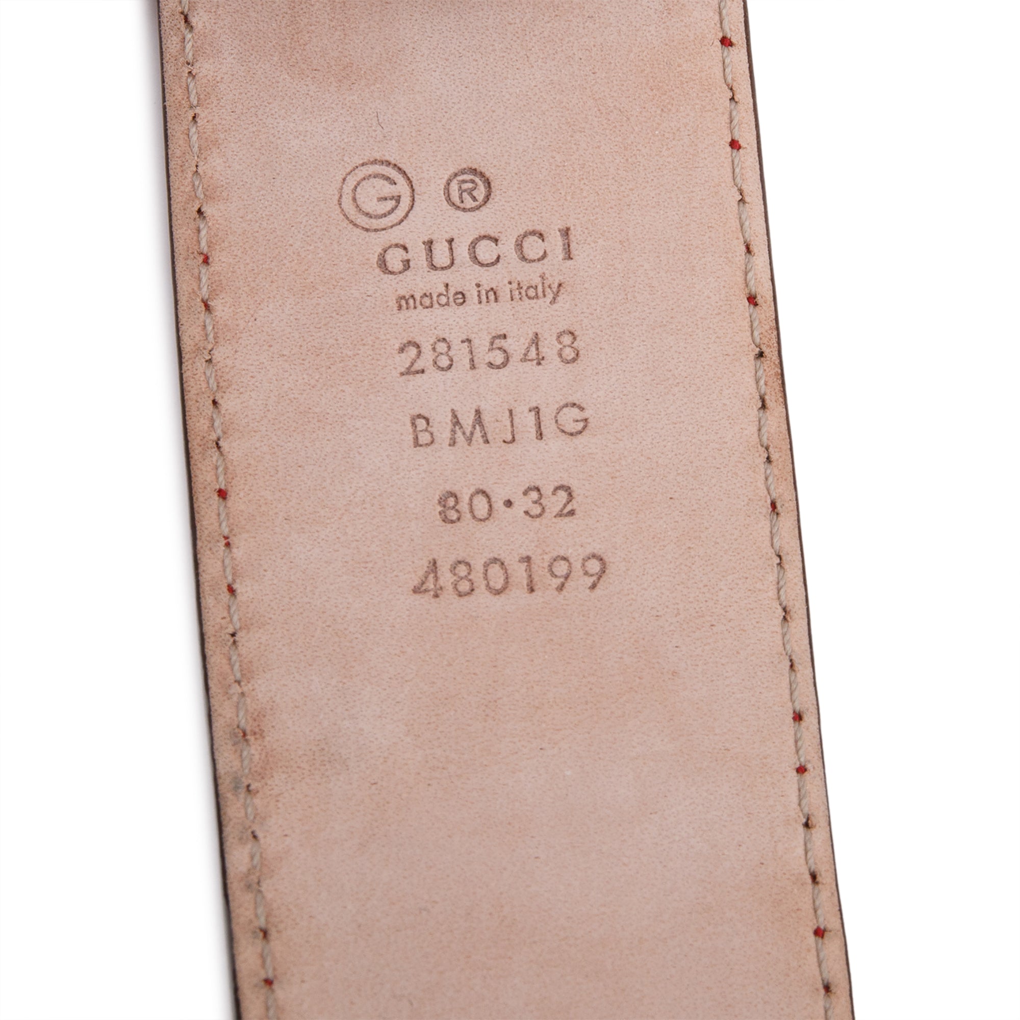 Gucci Red Microguccissima Leather Belt 80 32