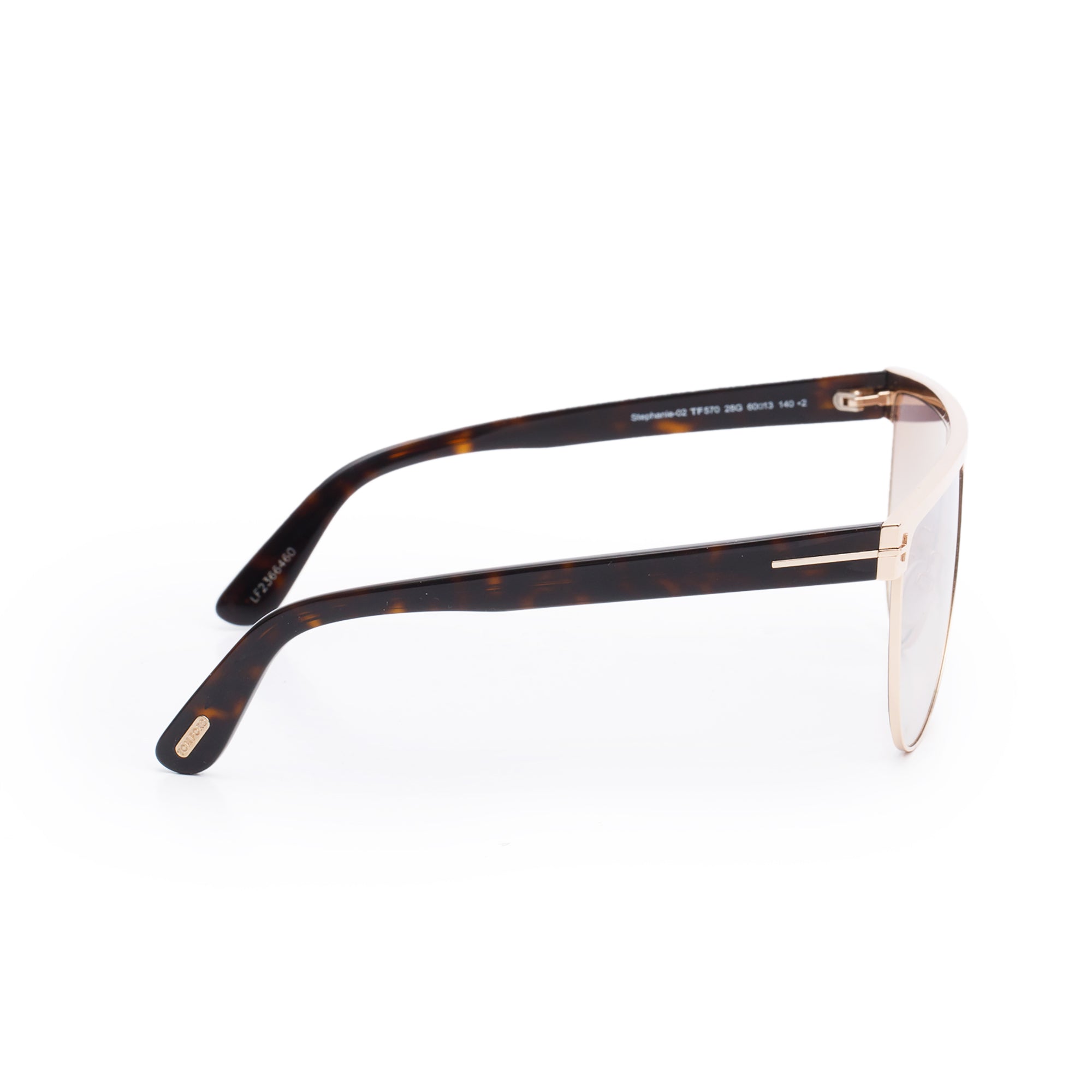 Tom Ford TF570 Rose Gold Tone Metal Stephanie-02 Aviator Sunglasses w/ Case