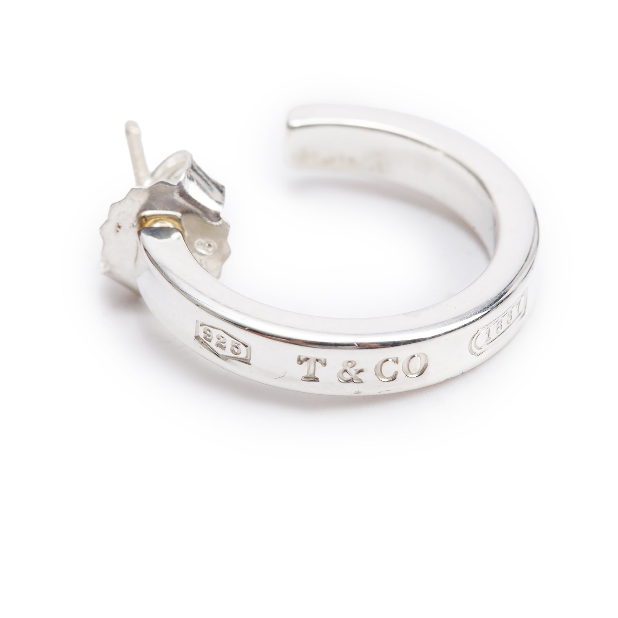 Tiffany & Co. Sterling Silver 1837 Small Hoop Earrings