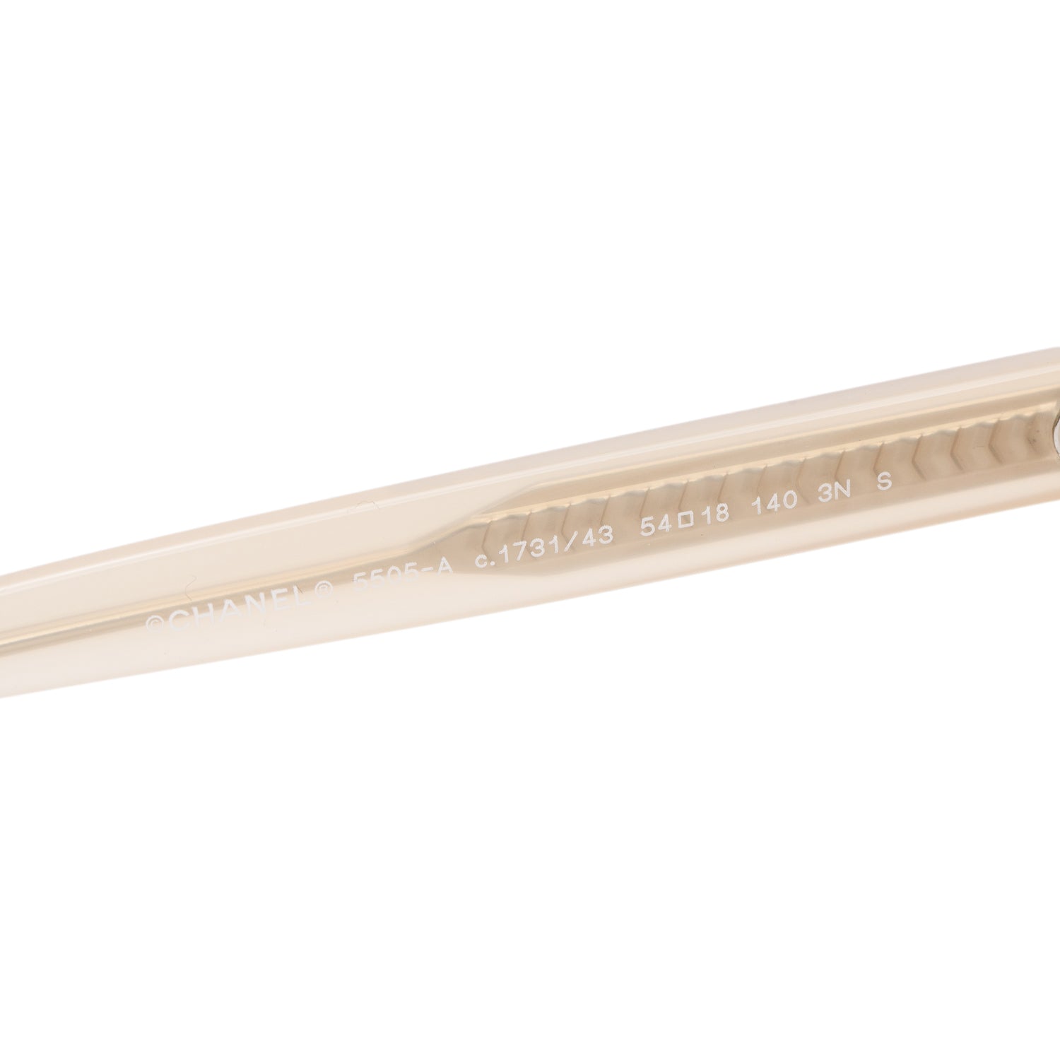 Chanel 5505-A Beige Acetate Square Sunglasses w/ Case