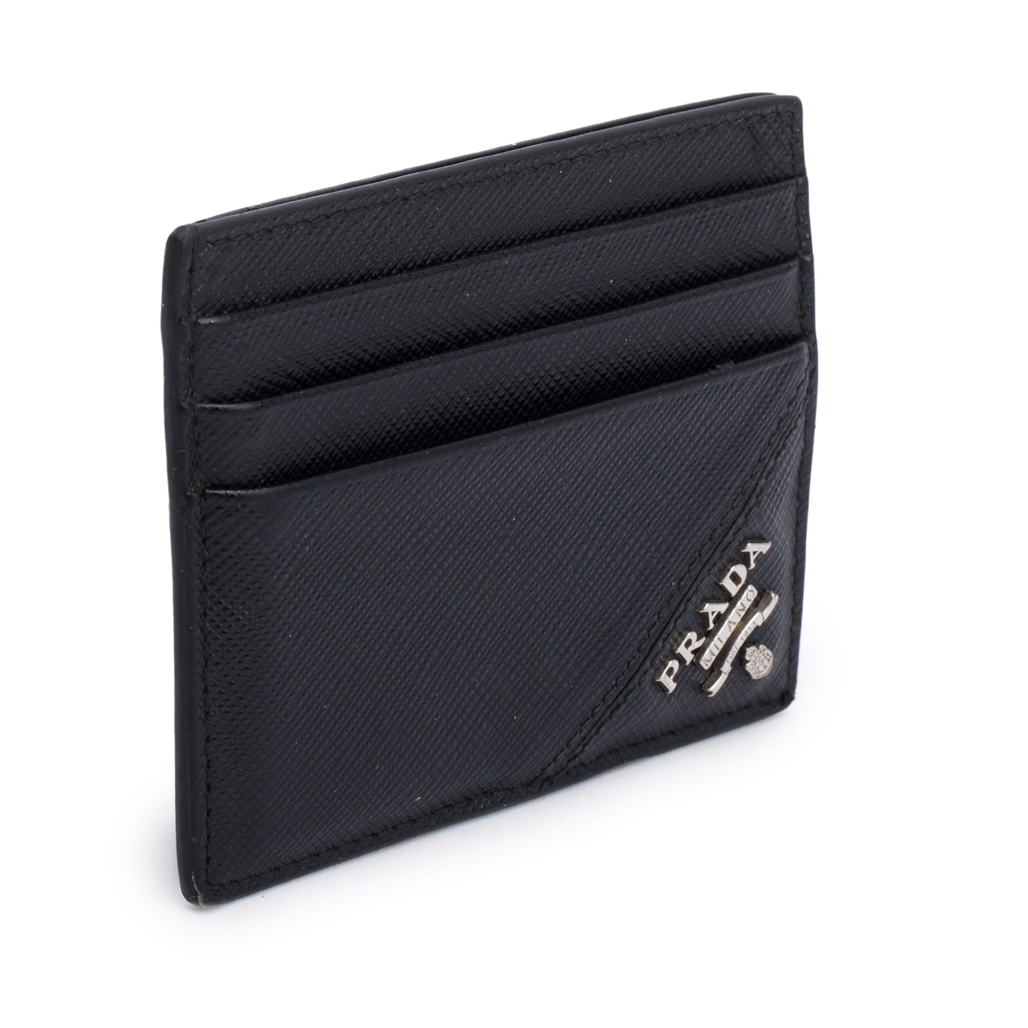 Prada Black Saffiano Leather Card Holder w/ Box
