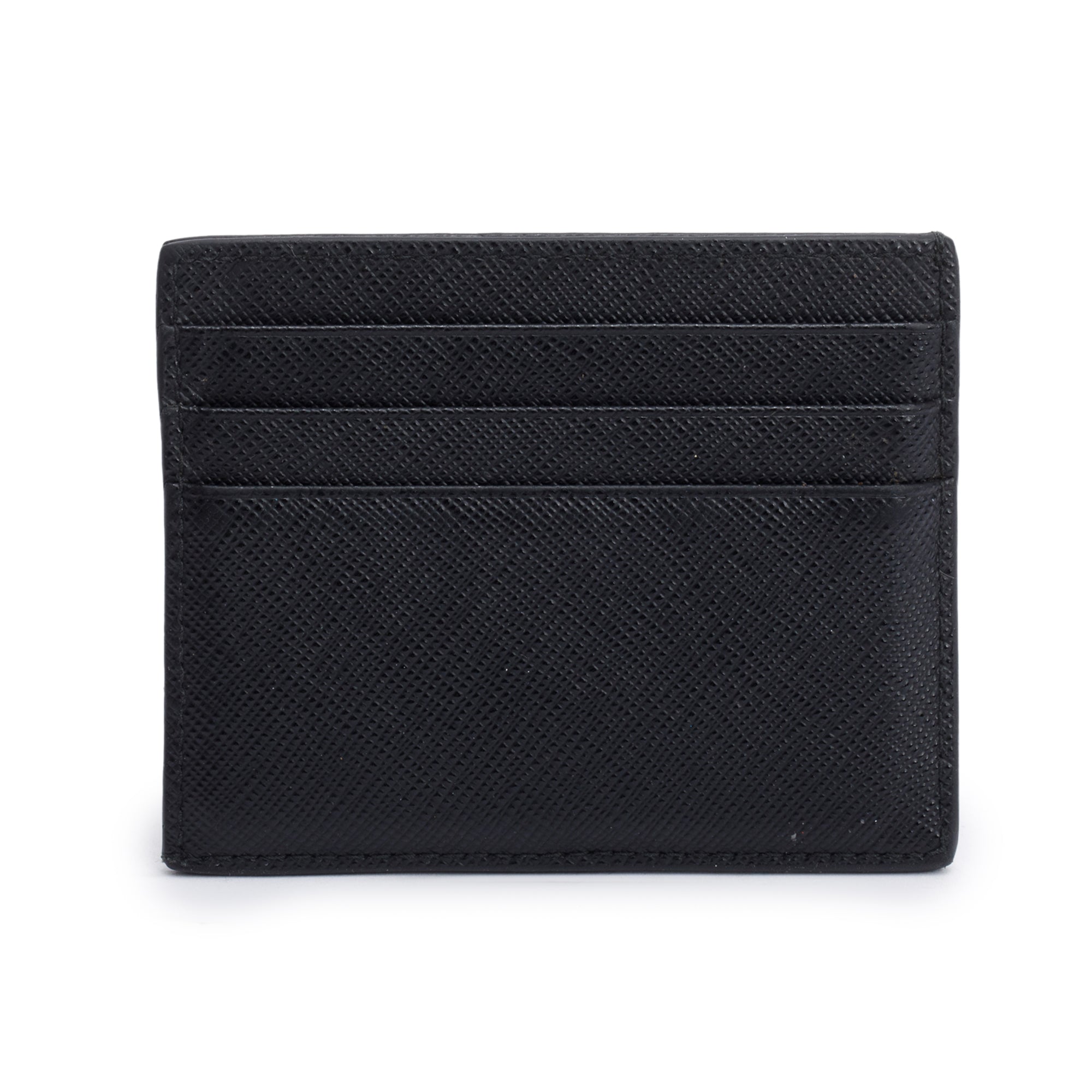 Prada Black Saffiano Leather Card Holder w/ Box
