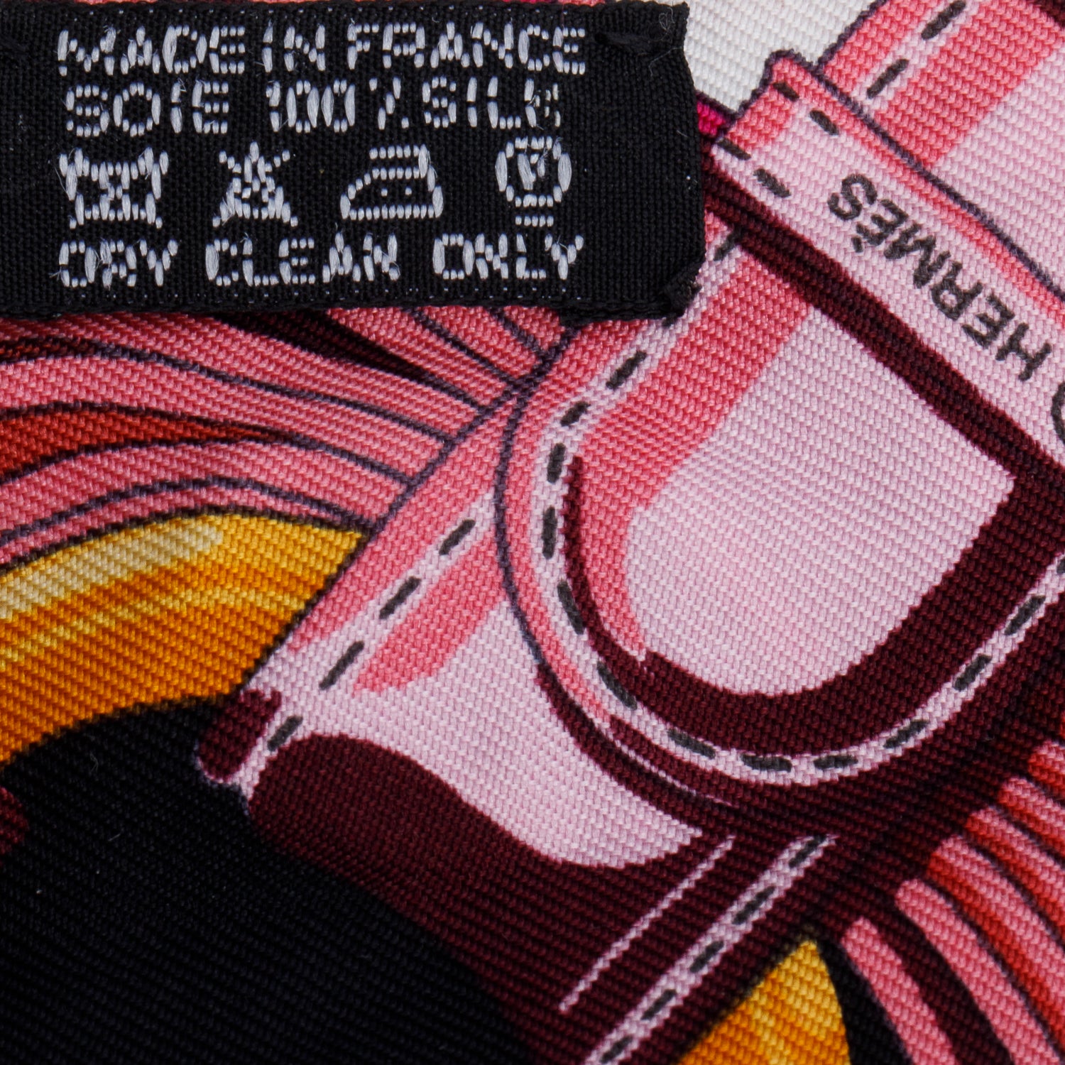 Hermes Fuchsia/Blue/Black 'Couching' Silk Twilly