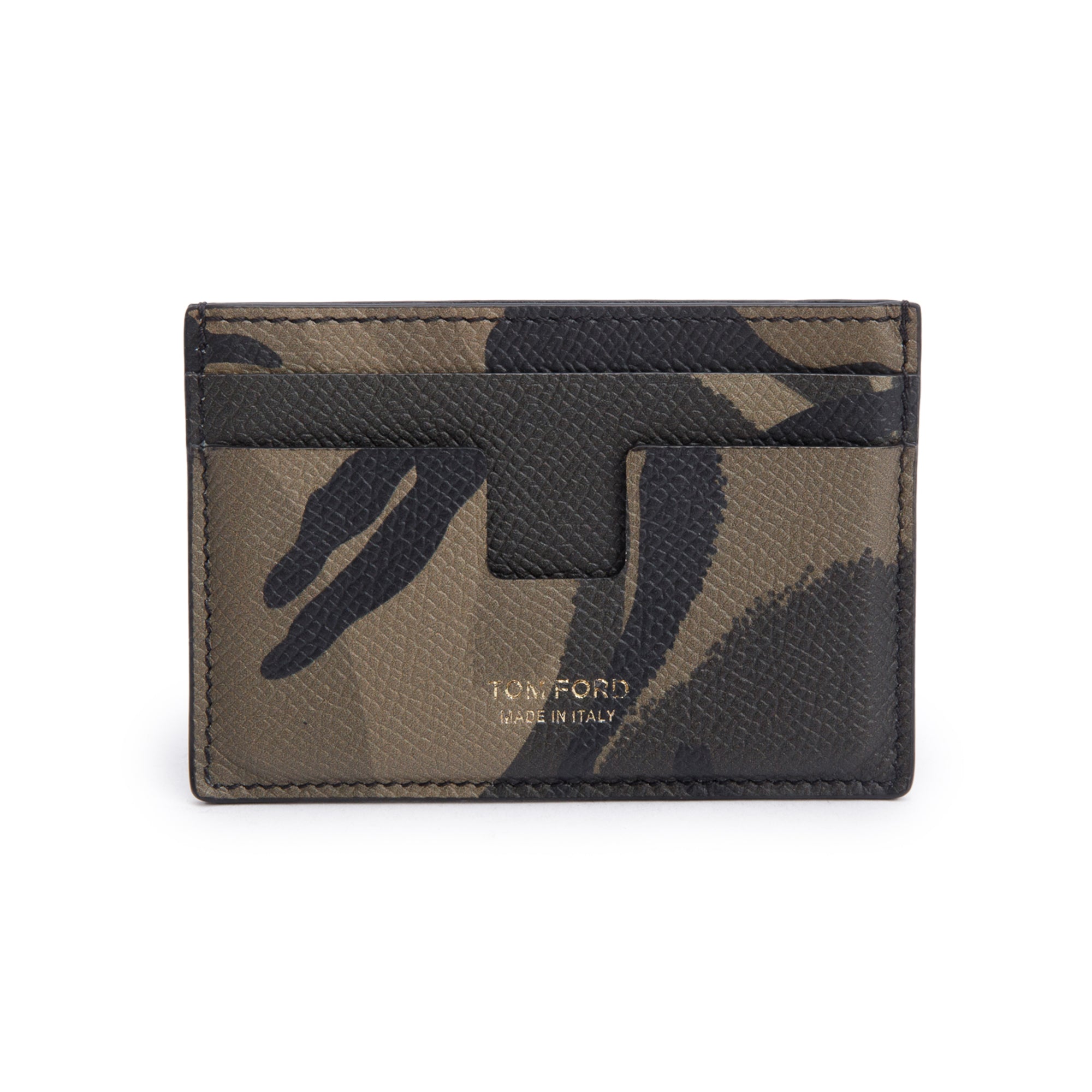 Tom Ford Camouflage Leather T Line Card Holder w/ Box