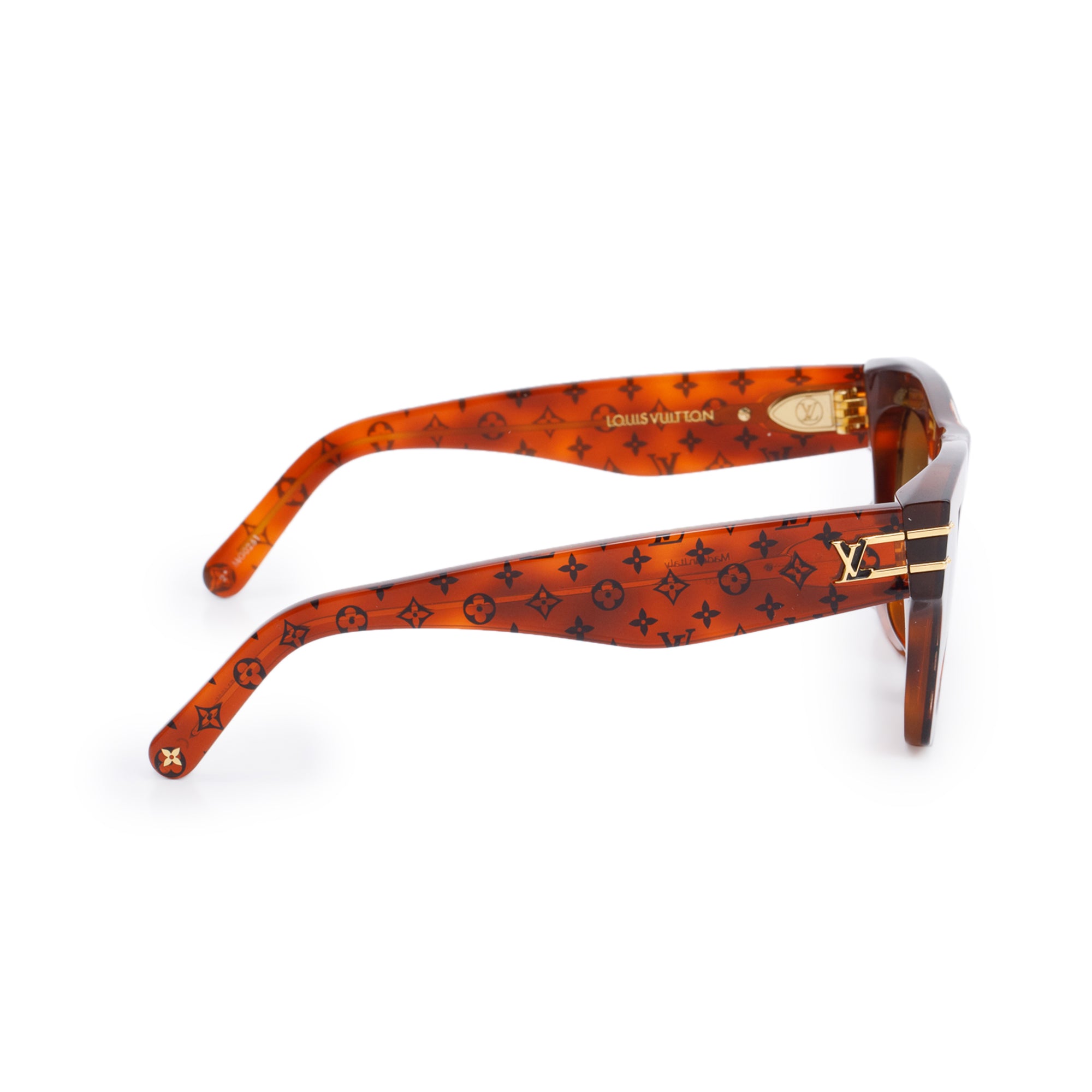 Louis Vuitton 2021 Z1483E Brown Monogram Acetate Blade Square Sunglasses