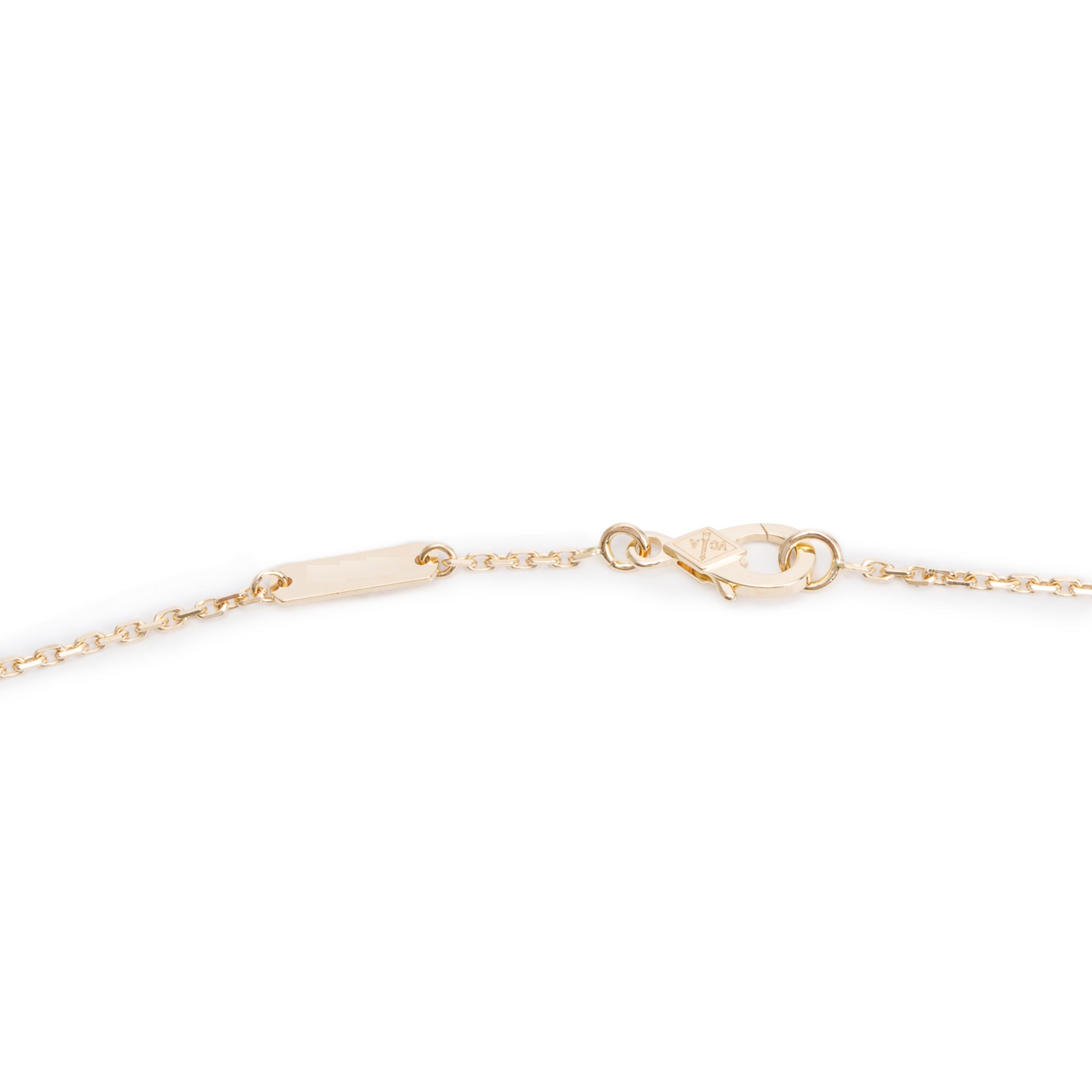 Van Cleef & Arpels 18k Yellow Gold Vintage Alhambra Mother of Pearl Pendant Necklace w/ Box & Receipt
