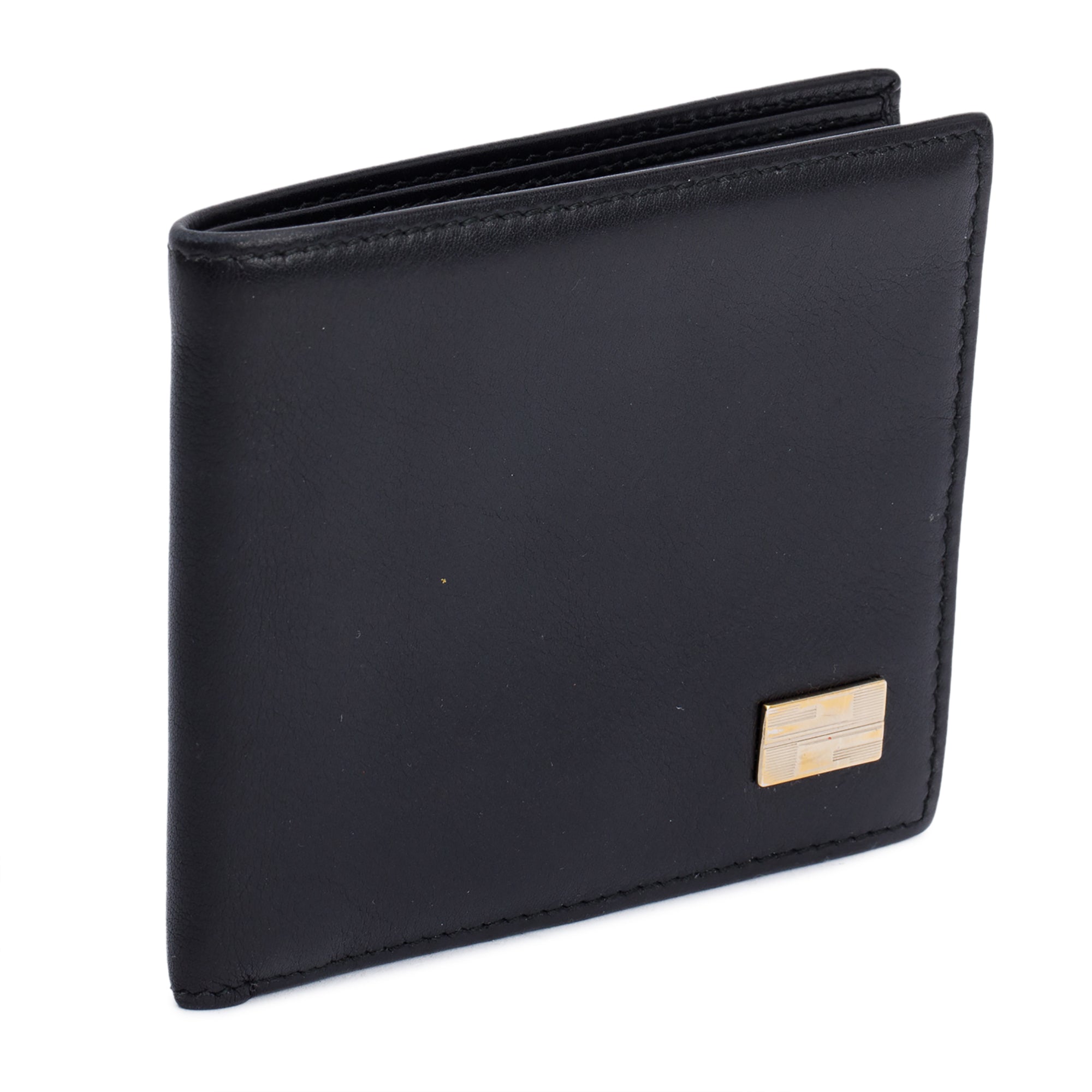 Gucci Black Leather Vintage G Logo Bifold Wallet