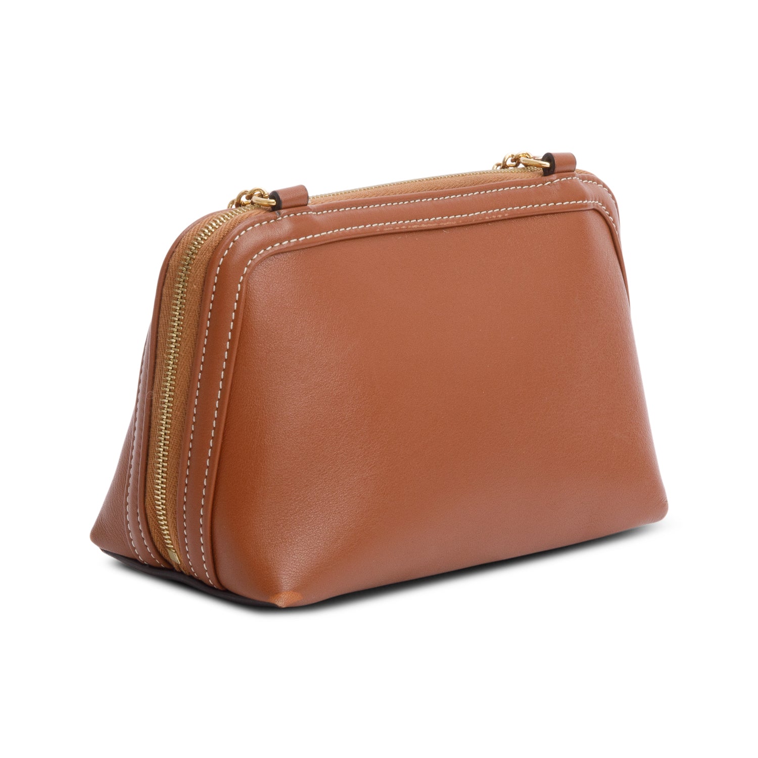 Celine 2022 Tan Calfskin Leather Triomphe Clutch On Chain