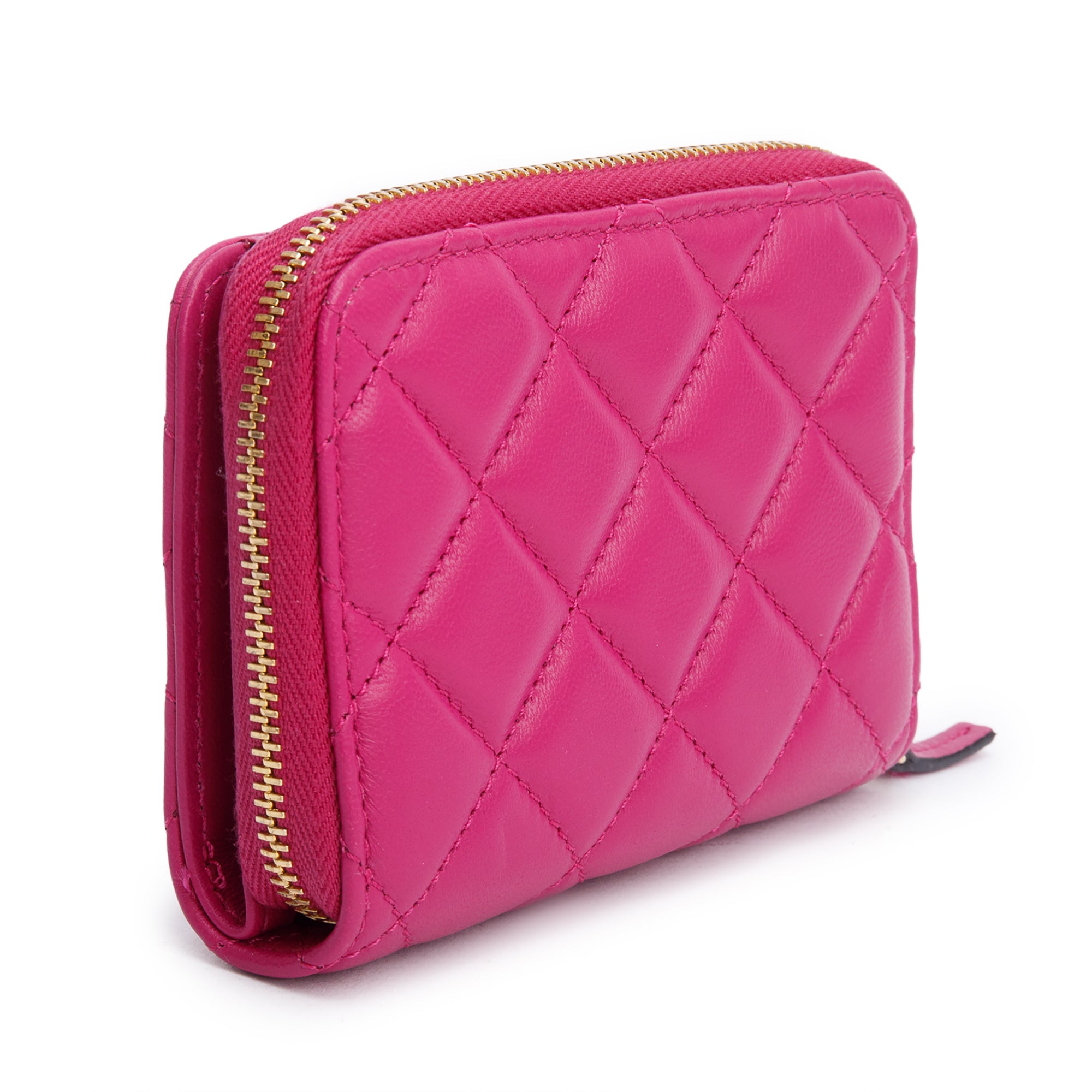 Versace Red Quilted Calfskin Leather Biggie Medusa Zip Around Compact Wallet w/ Box