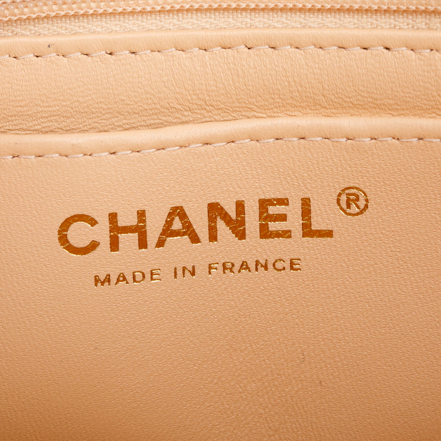 Chanel 2025 Beige Quilted Lambskin Leather Classic Mini Rectangular Flap Bag w/ Box & Receipt