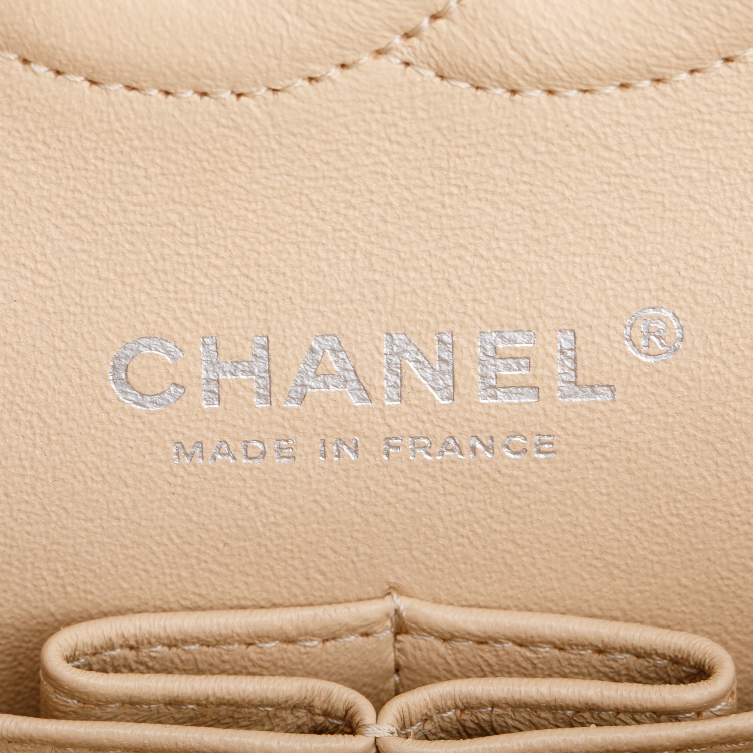 Chanel Beige Quilted Caviar Leather Classic Medium Double Flap Bag w/ Box & Authenticity Card