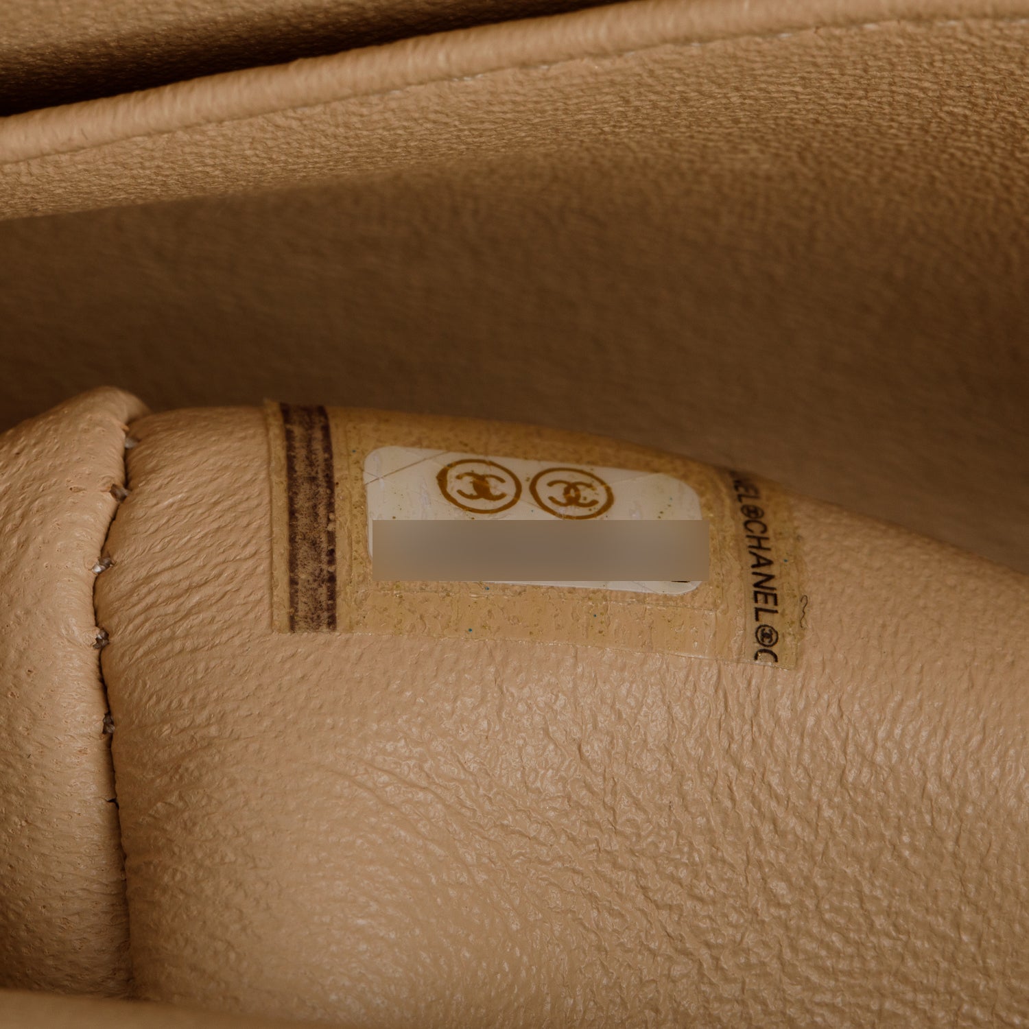Chanel Beige Quilted Caviar Leather Classic Medium Double Flap Bag w/ Box & Authenticity Card