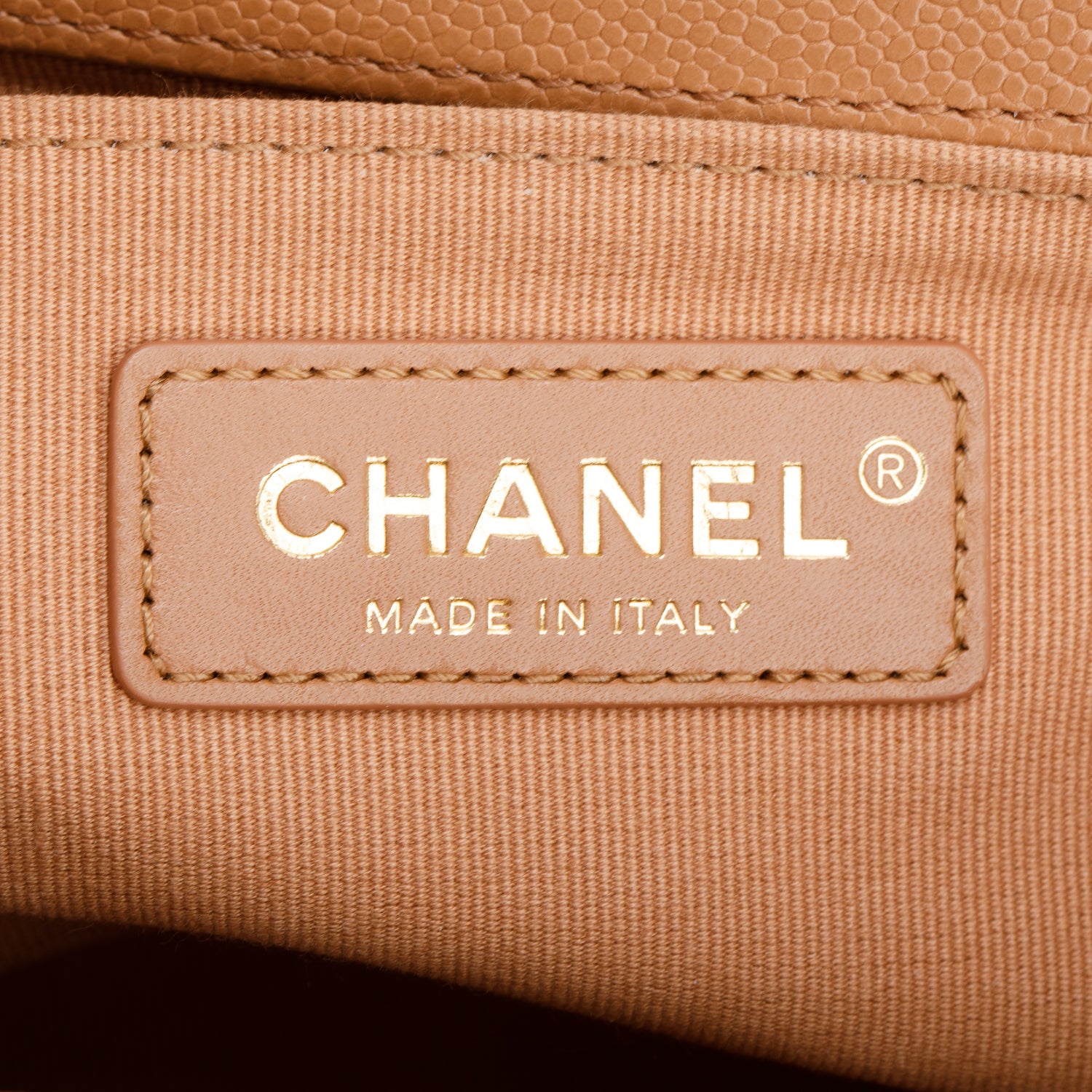 Chanel 2022 Brown Quilted Caviar Leather Medium Boy Bag w/ Box