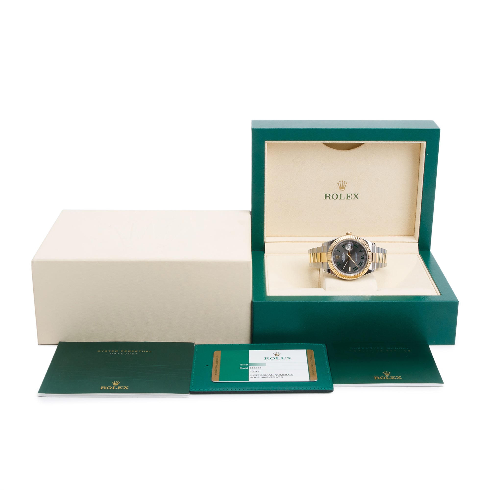 Rolex Stainless Steel & 18k Yellow Gold Oyster Perpetual Datejust 41 MM Watch Wimbledon Dial 116333 w/ Box & Papers