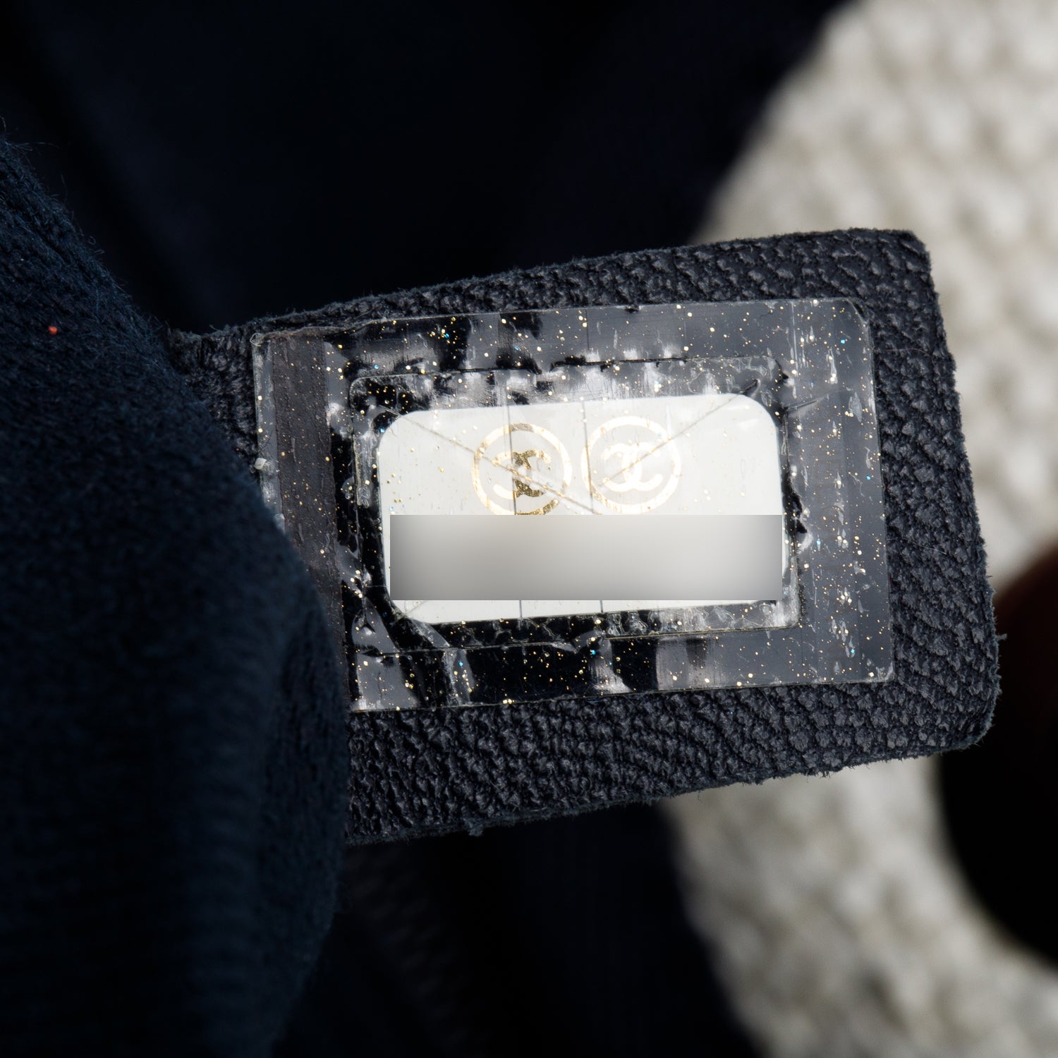 Chanel White Canvas Navy Calfskin Leather Trim Medium Deauville Shopping Tote w/ Authenticity Card