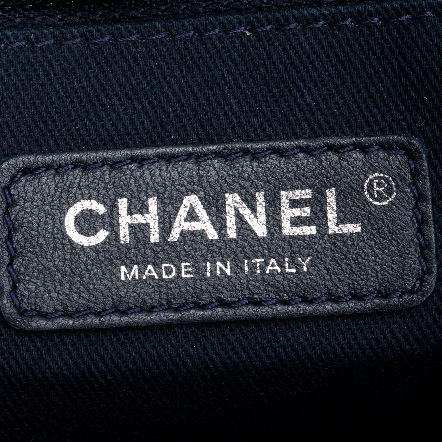 Chanel White Canvas Navy Calfskin Leather Trim Medium Deauville Shopping Tote w/ Authenticity Card