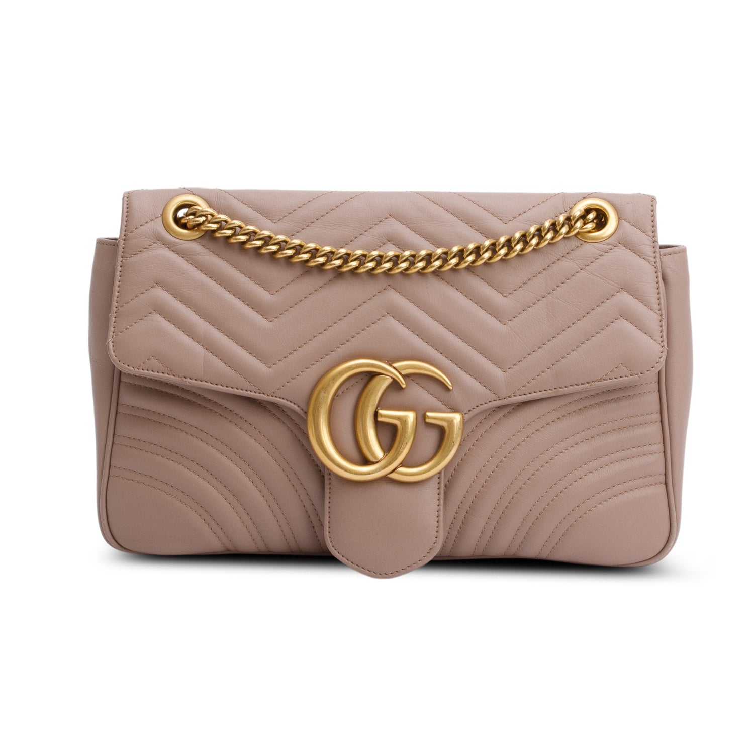 Gucci Beige GG Marmont Matelasse Medium Shoulder Bag