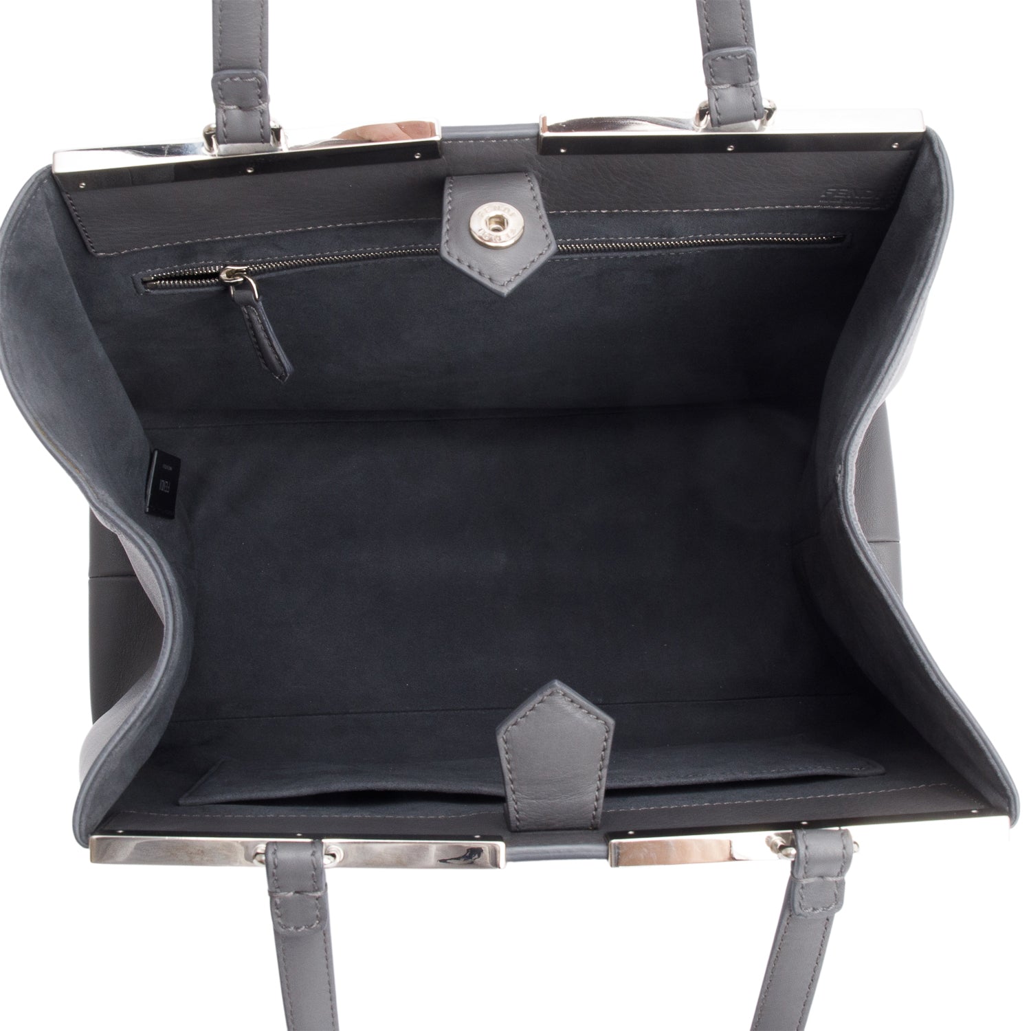 Fendi Grey Croc Embossed Pony Hair Large 3Jours Tote