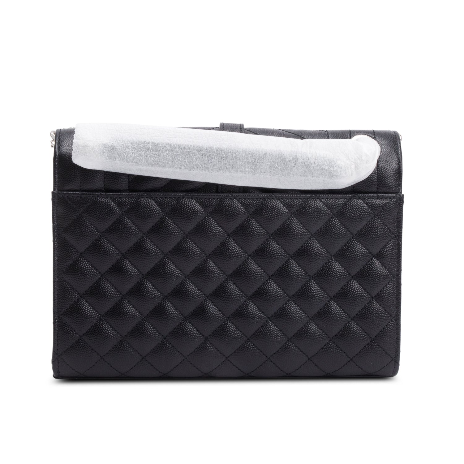 Saint Laurent 2020 Black Grained De Poudre Medium Envelope Shoulder Bag w/ Box