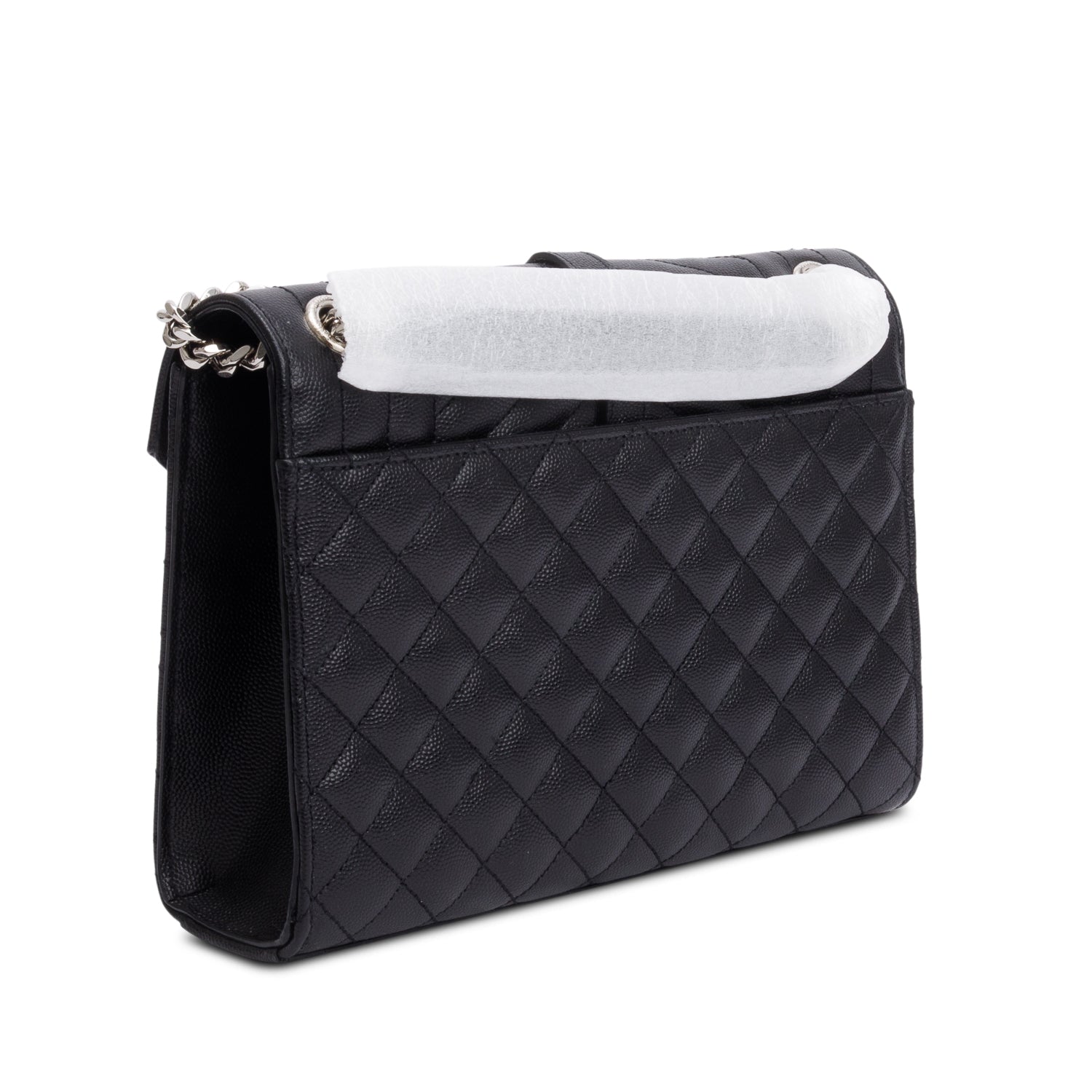 Saint Laurent 2020 Black Grained De Poudre Medium Envelope Shoulder Bag w/ Box