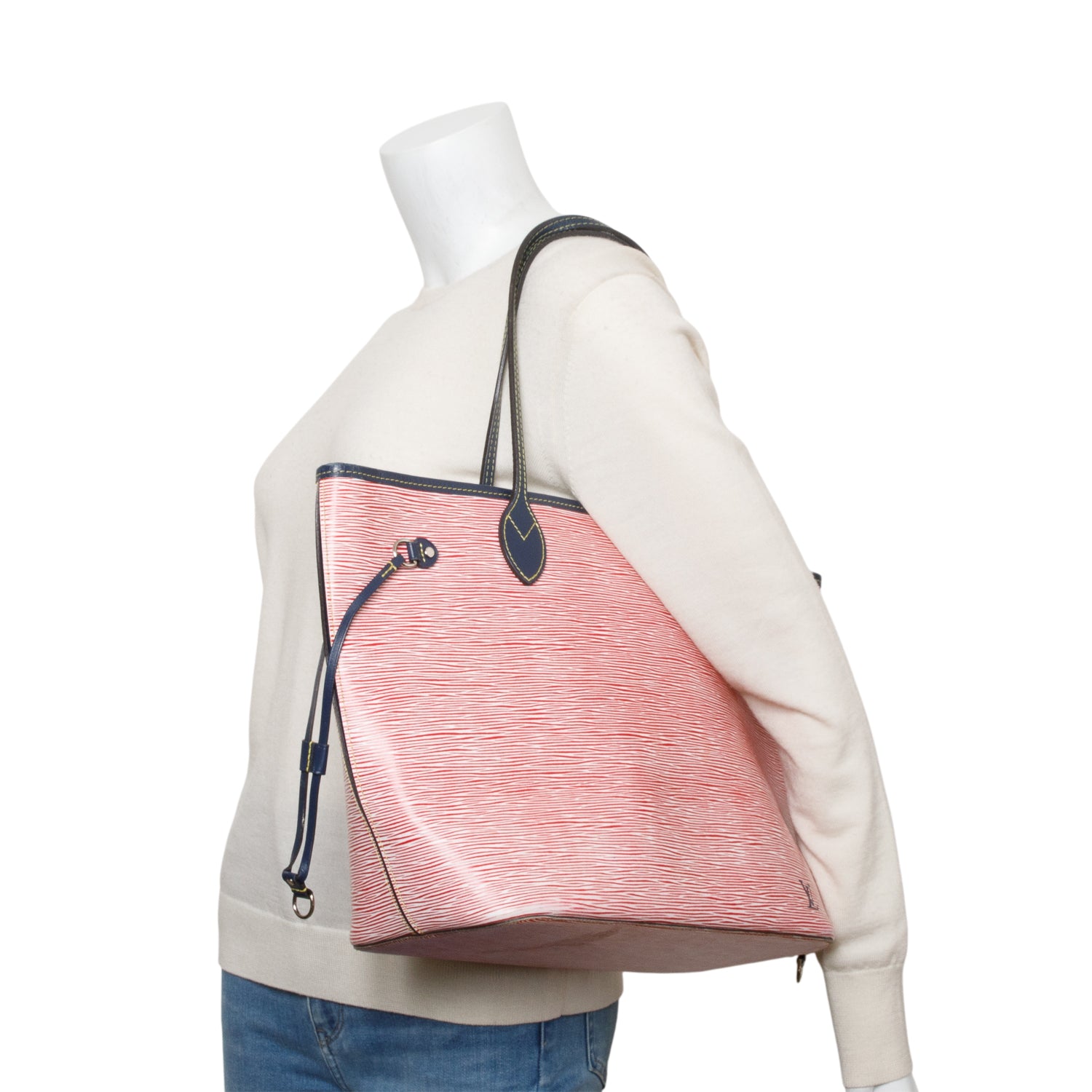 Louis Vuitton Red Epi Leather Neverfull MM w/ Pouch