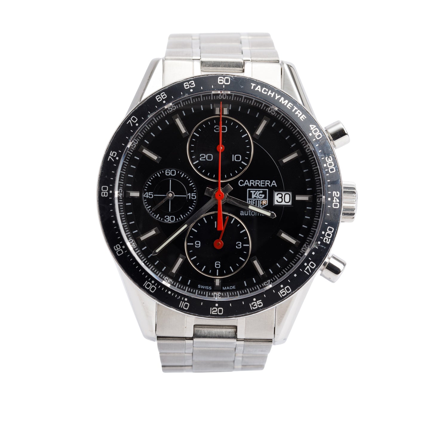 Tag Heuer Stainless Steel Carrera Calibre 16 41 MM Automatic Chronograph Watch CV2014-2