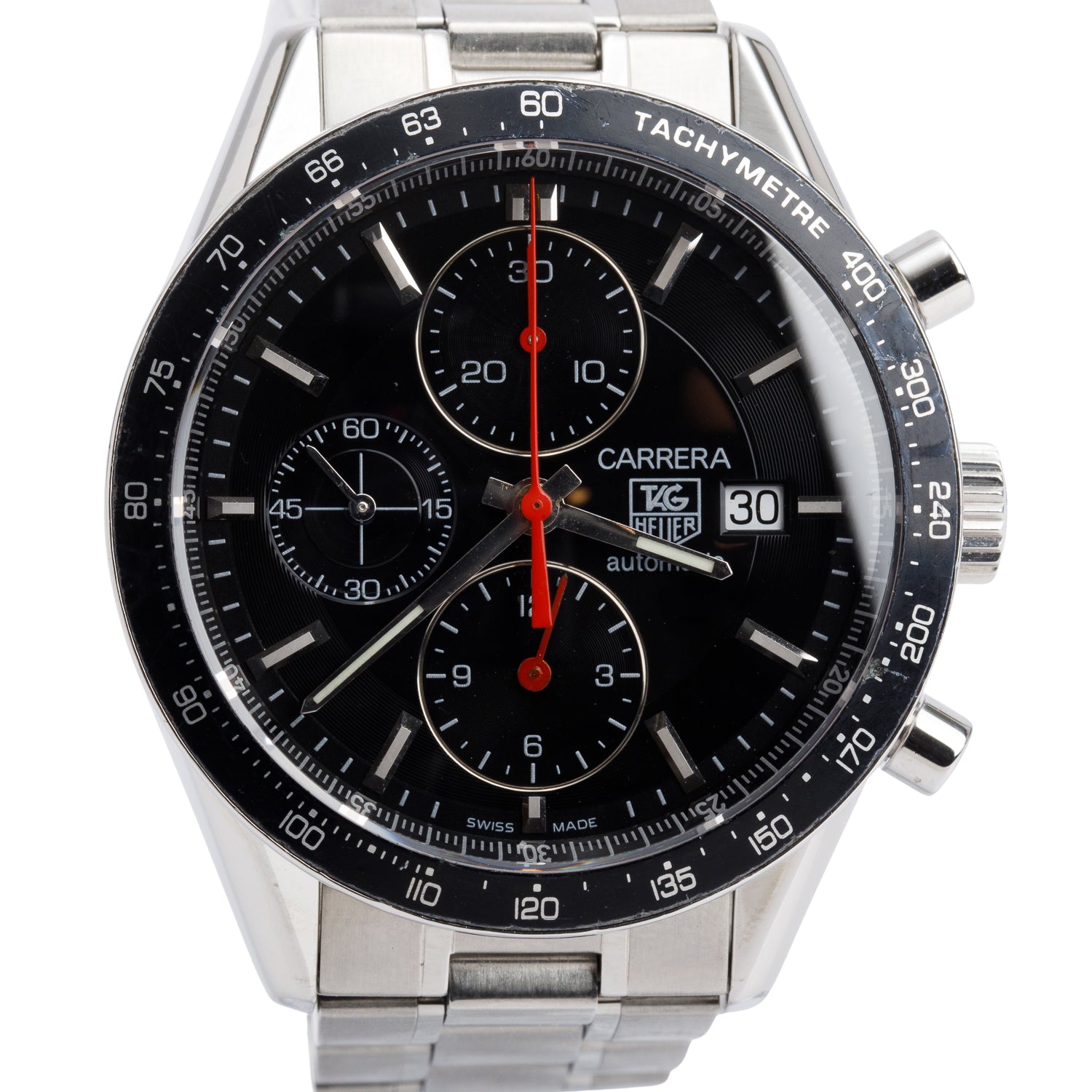 Tag Heuer Stainless Steel Carrera Calibre 16 41 MM Automatic Chronograph Watch CV2014-2