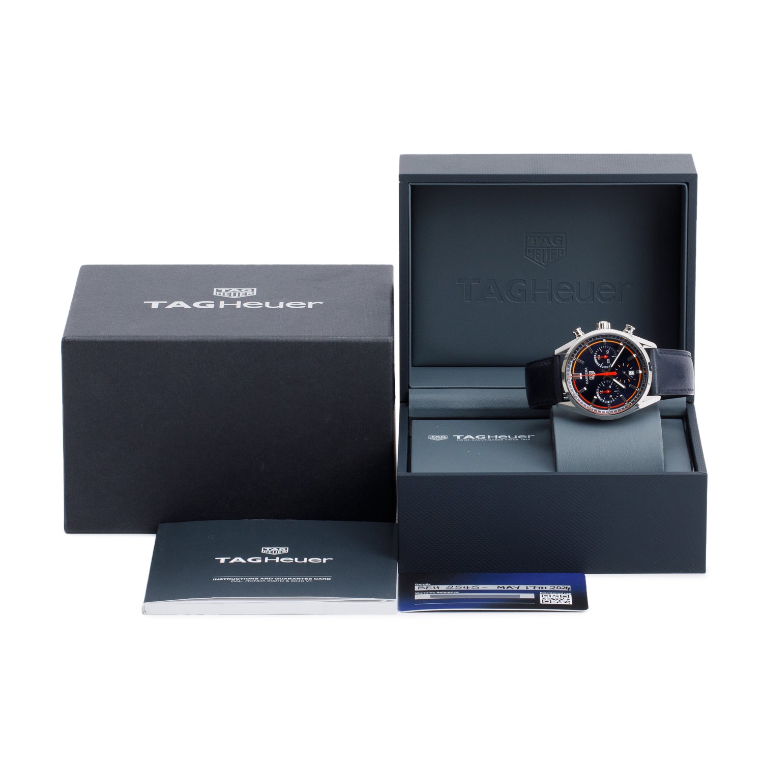 Tag Heuer 2024 Stainless Steel Carrera 42 MM Automatic Chronograph Watch CBN201D w/ Box, Receipt & Papers