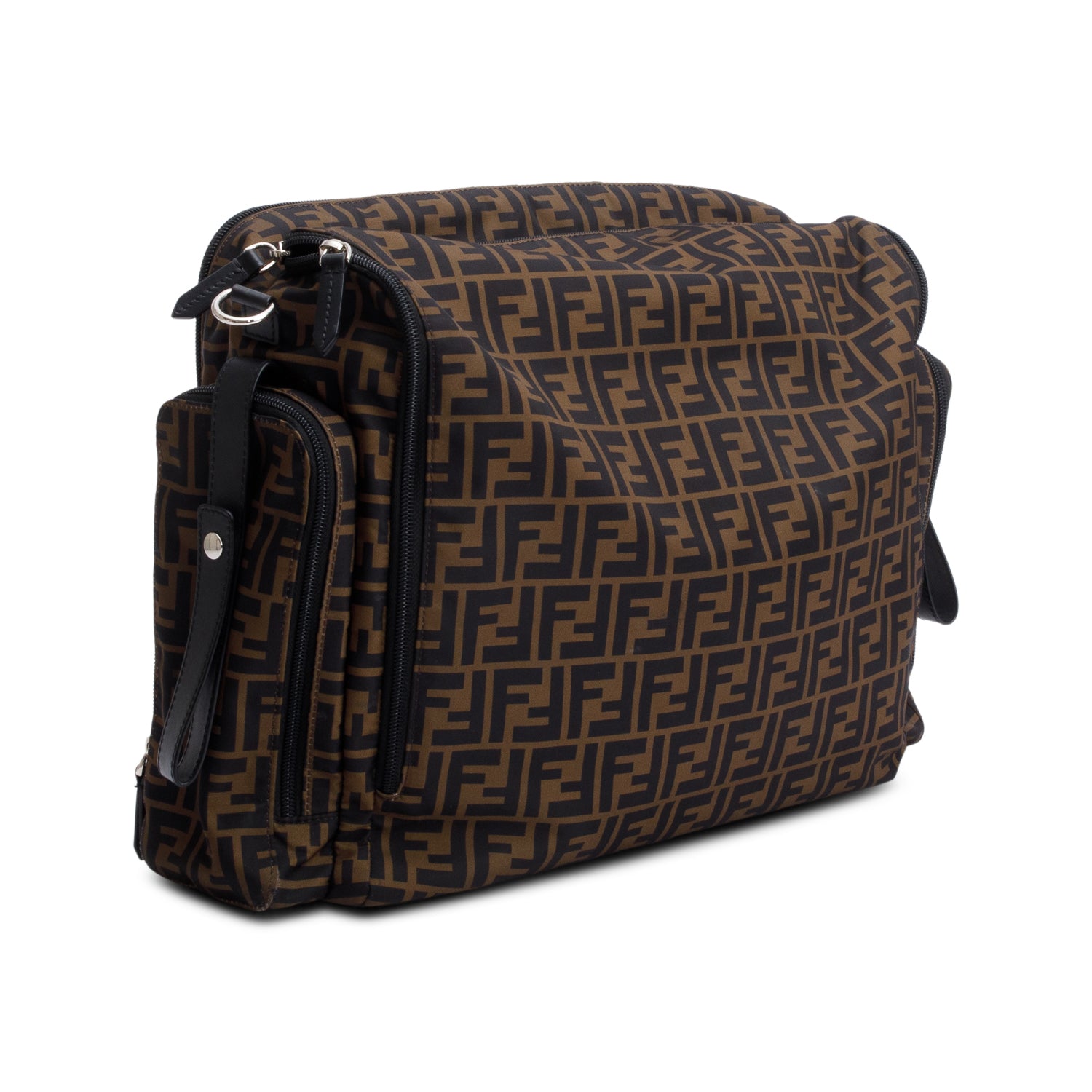 Fendi Brown FF Zucca Logo Nylon Changing Diaper Bag