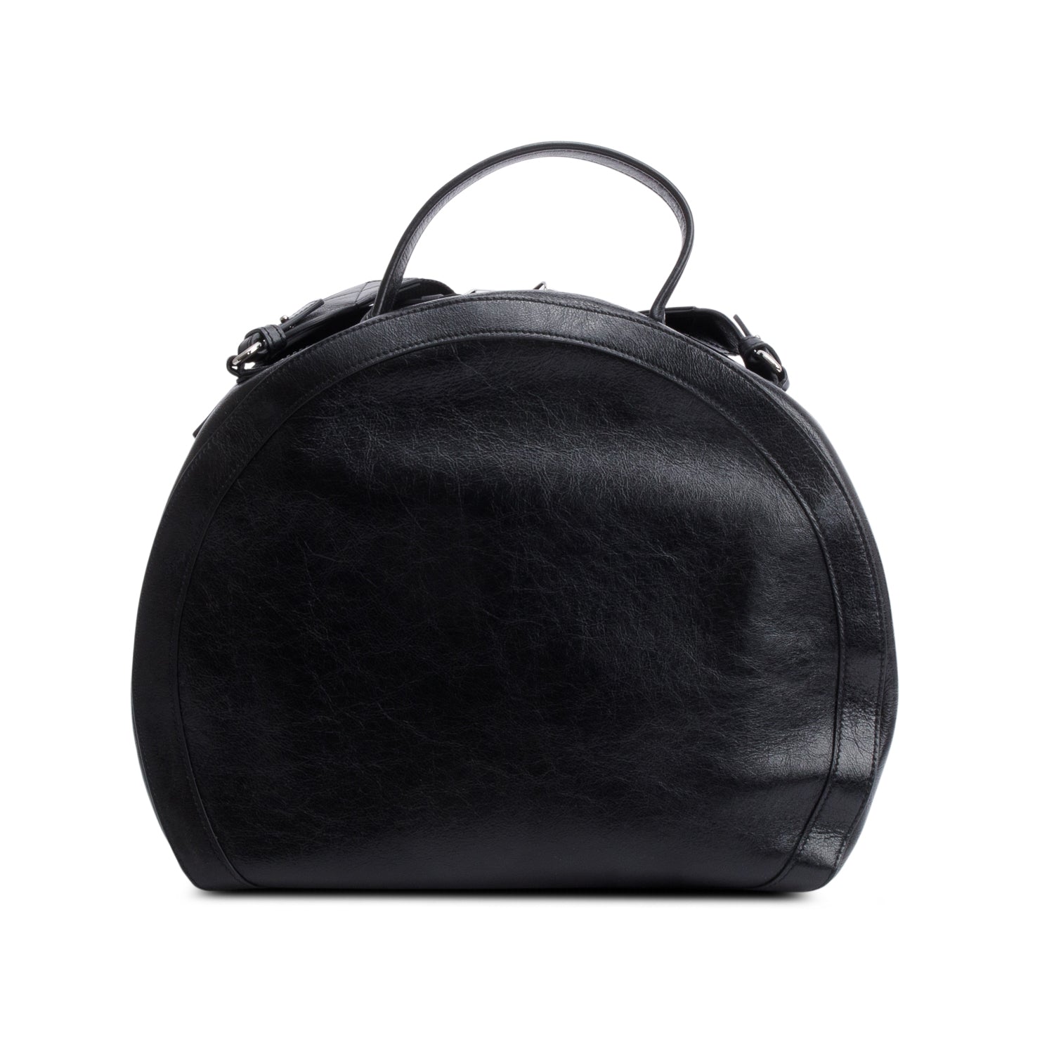 Balmain Black Leather Studded Logo Drum Bag w/ Receipt