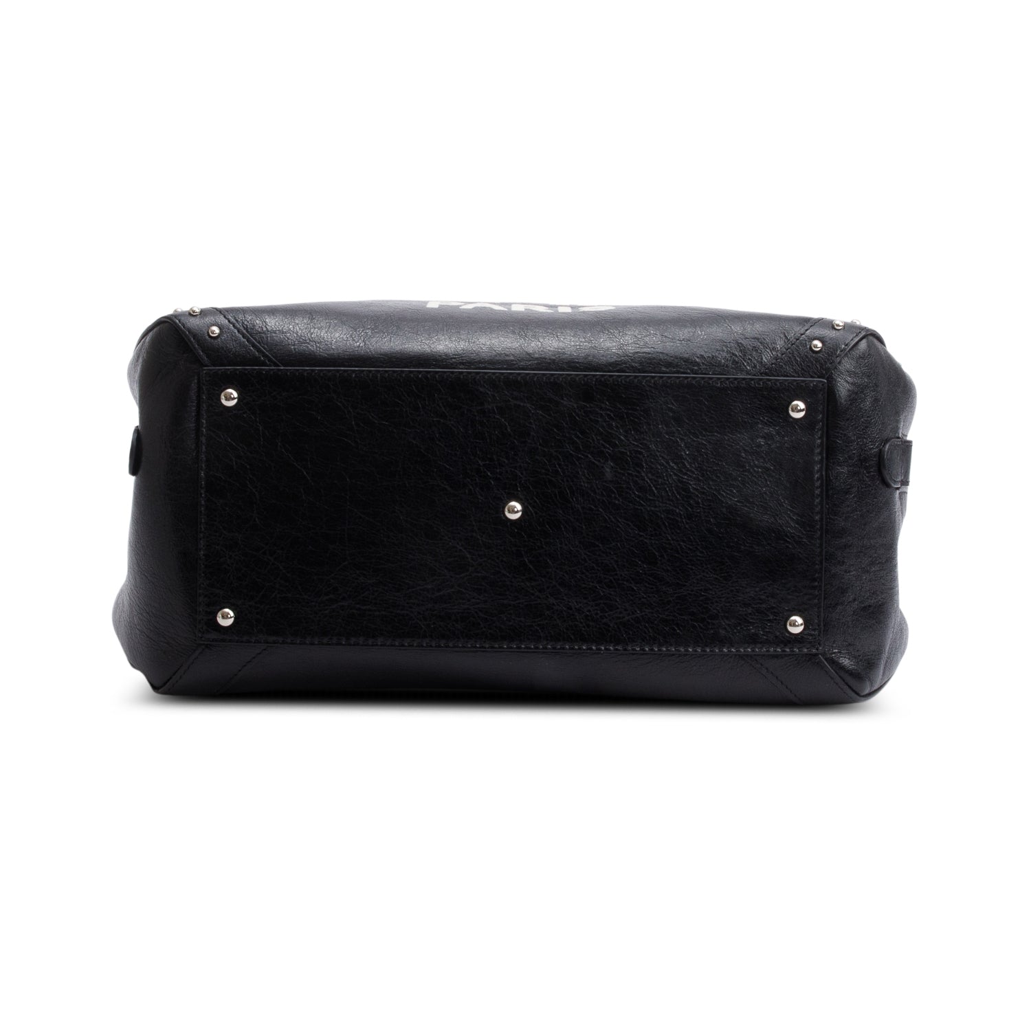 Balmain Black Leather Studded Logo Drum Bag w/ Receipt