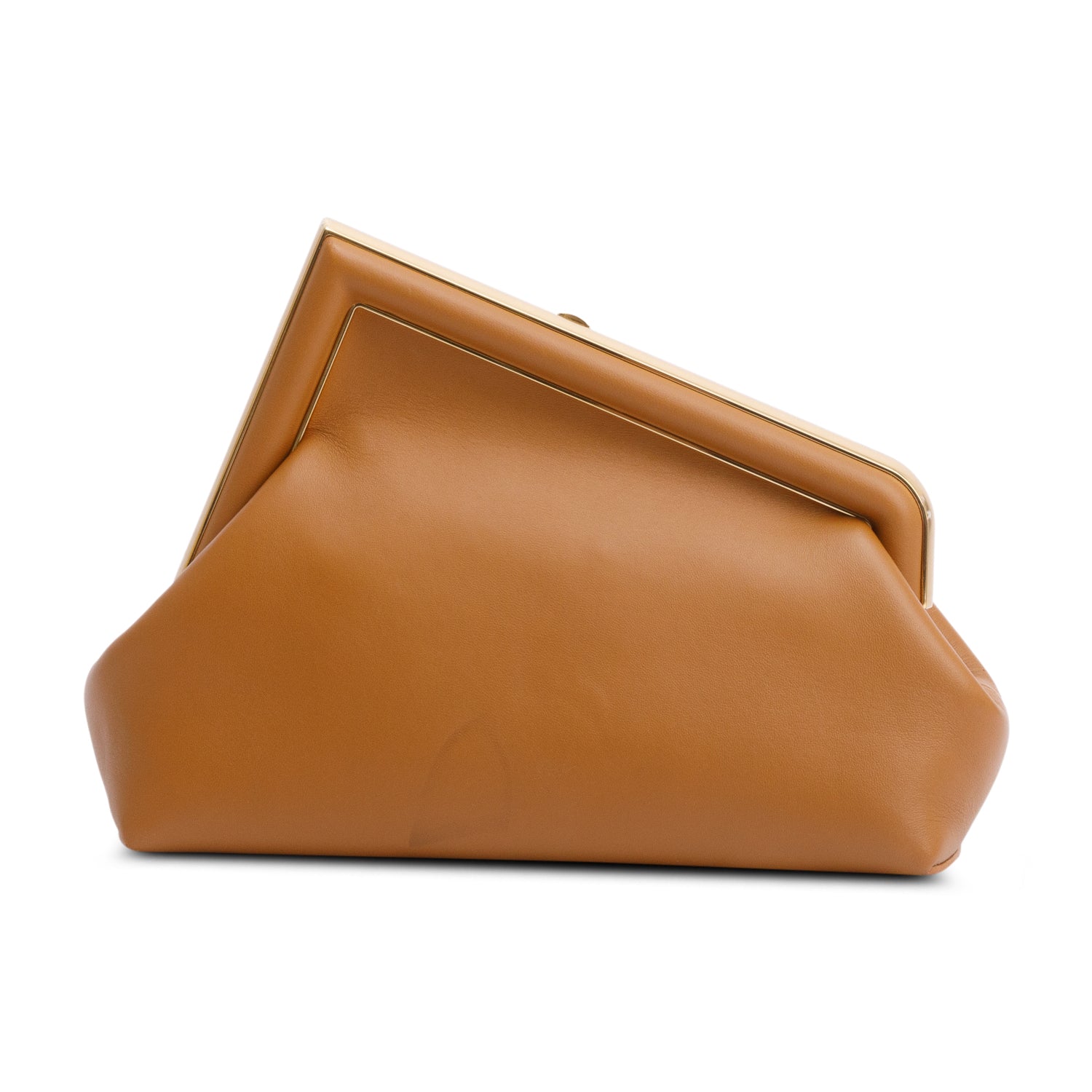 Fendi Brown Nappa Leather Small Fendi First Bag w/ Straps