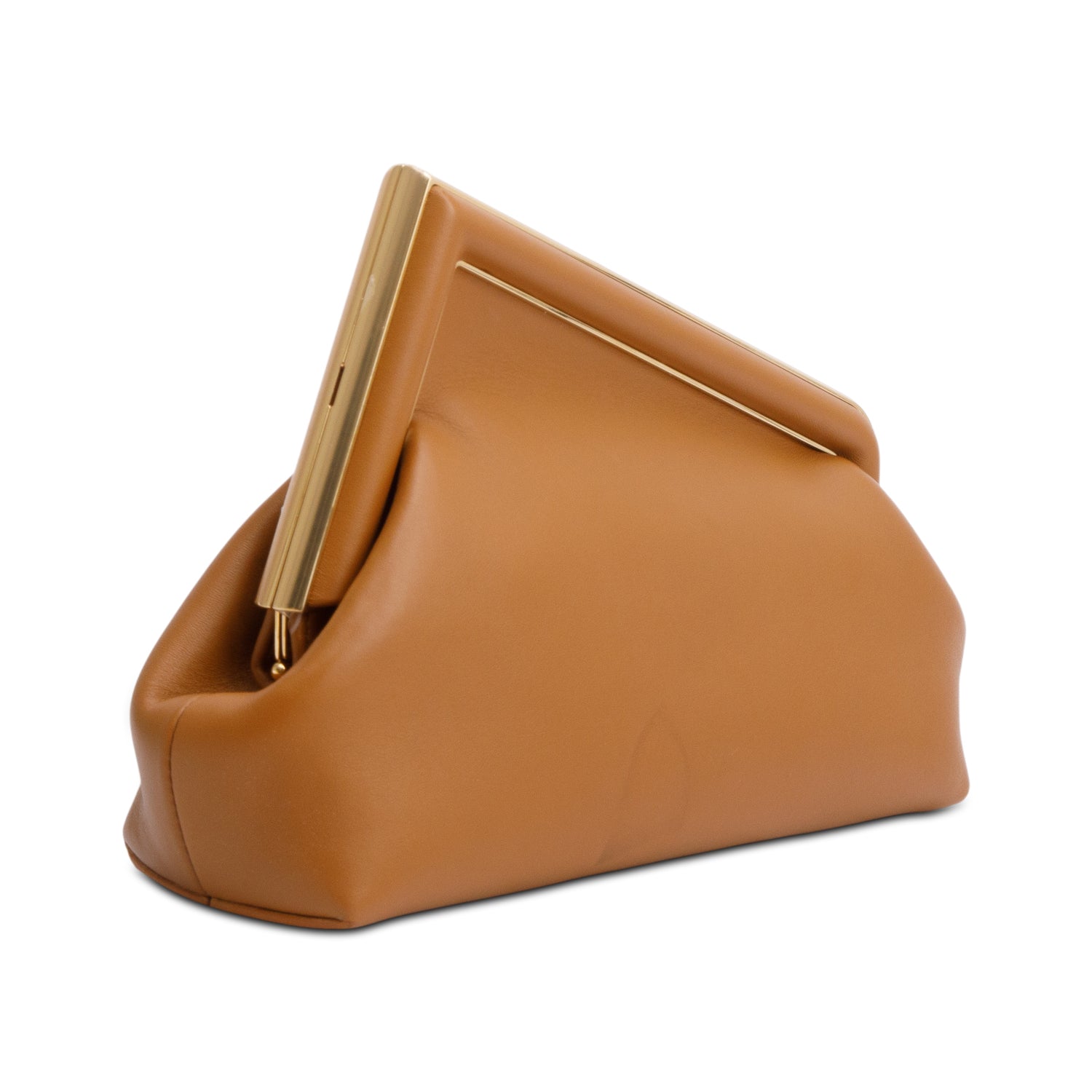 Fendi Brown Nappa Leather Small Fendi First Bag w/ Straps