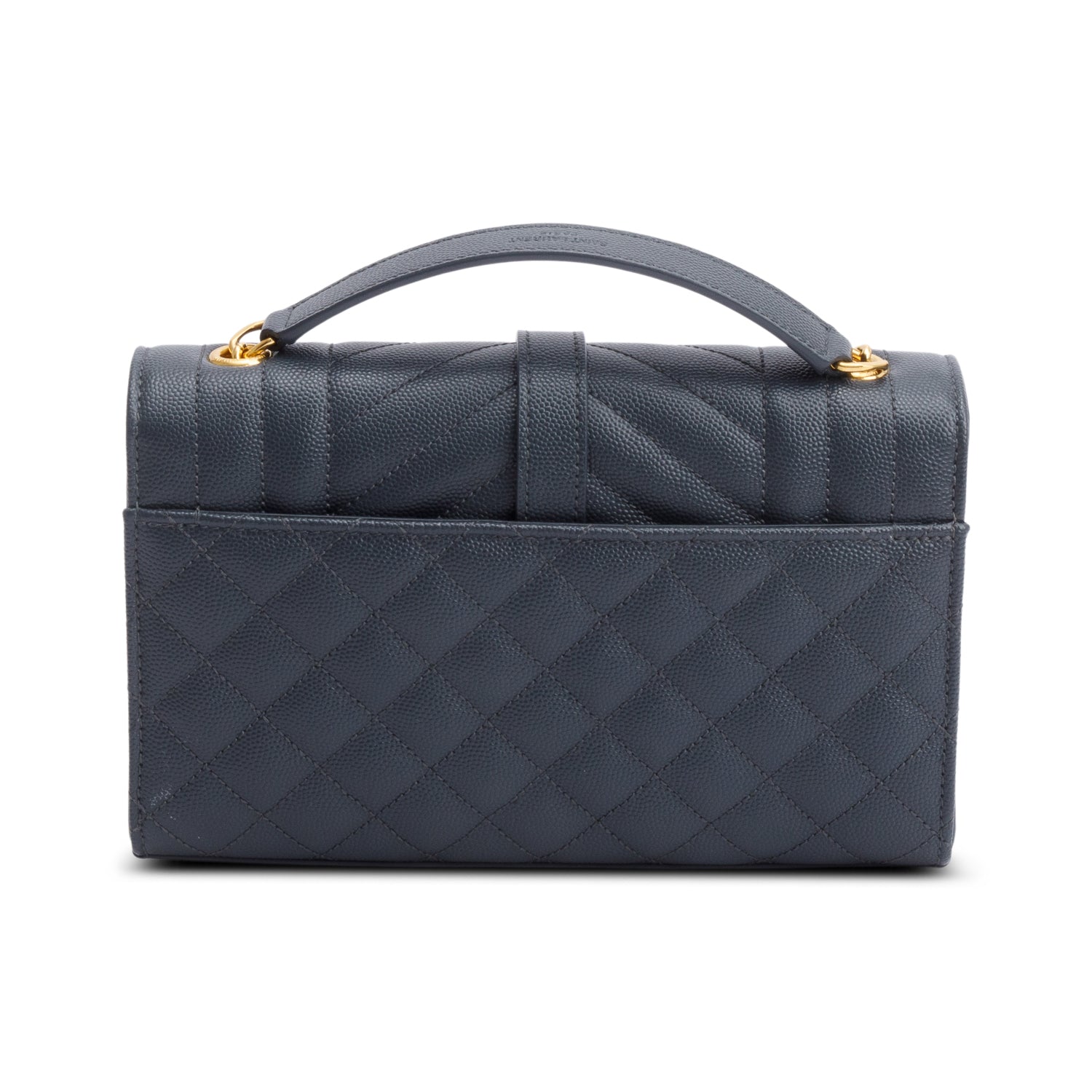 Saint Laurent Grey Grained De Poudre Small Envelope Shoulder Bag