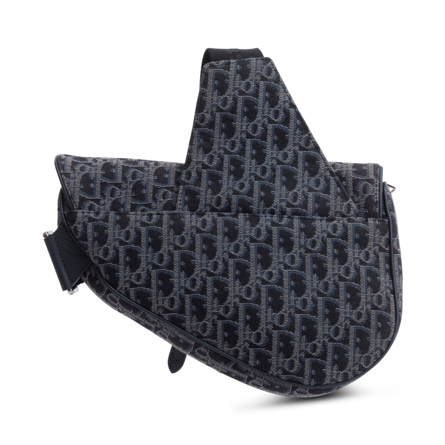 Christian Dior Black Oblique Jacquard Saddle Bag