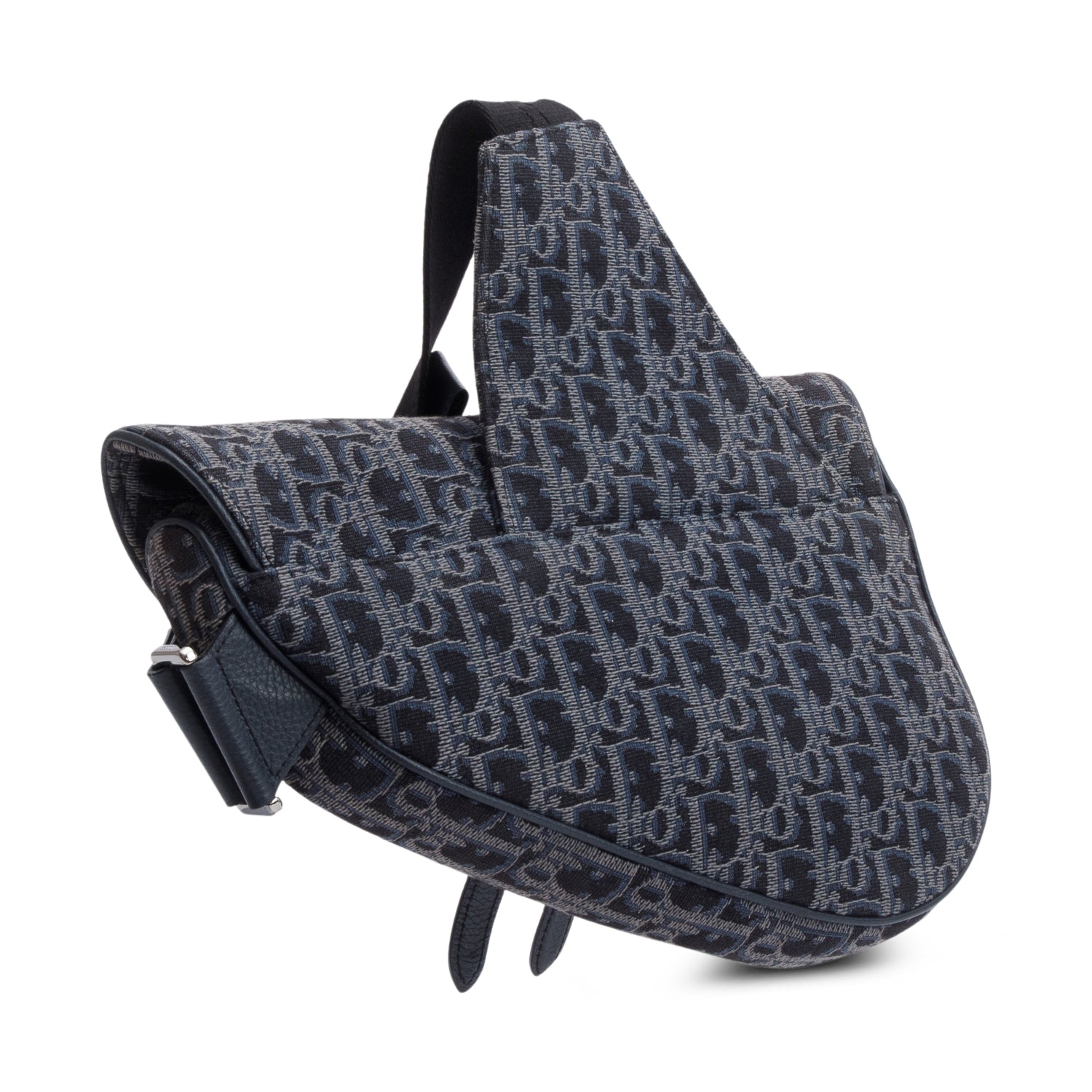 Christian Dior Black Oblique Jacquard Saddle Bag