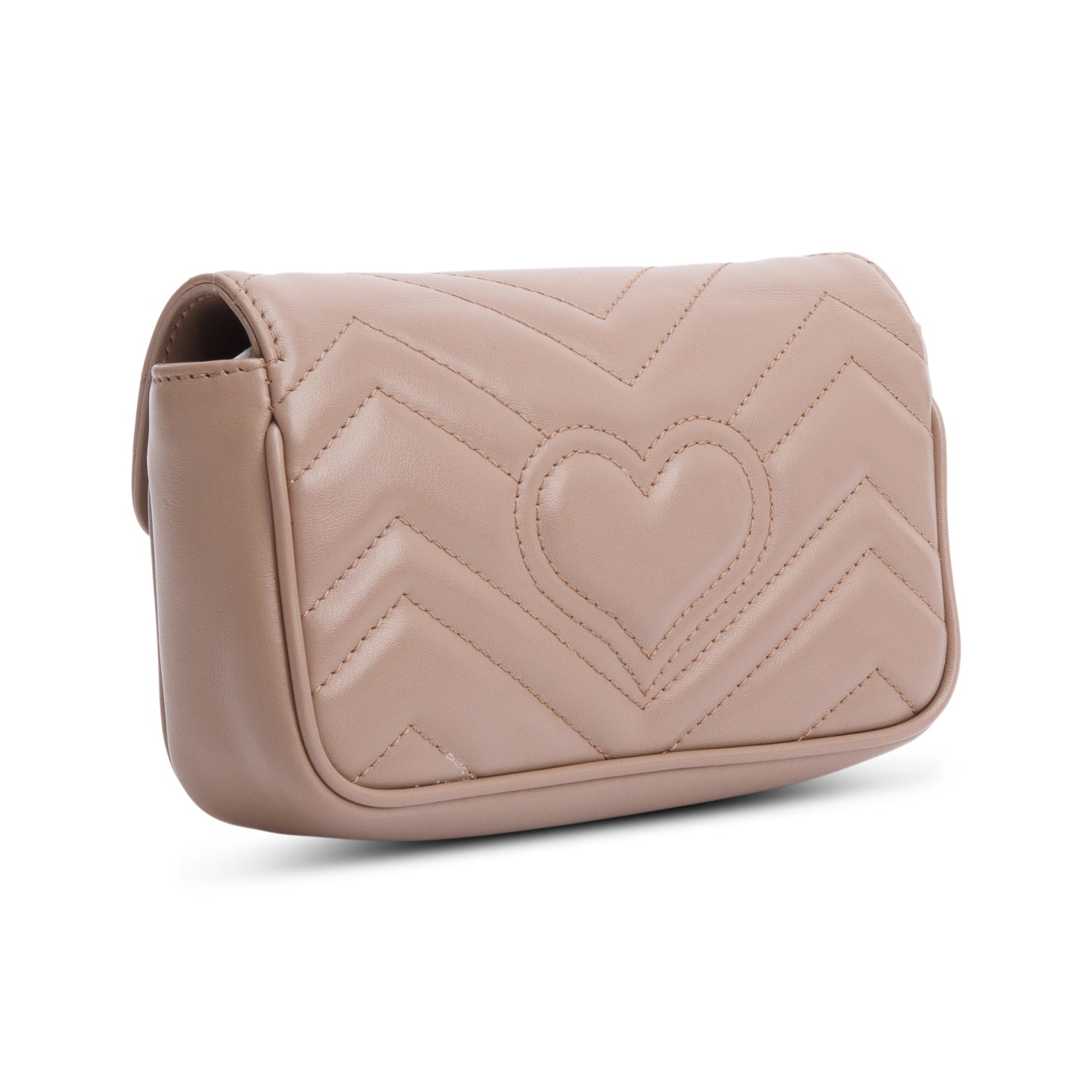 Gucci Beige GG Marmont Matelasse Leather Super Mini Bag w/ Box & Receipt