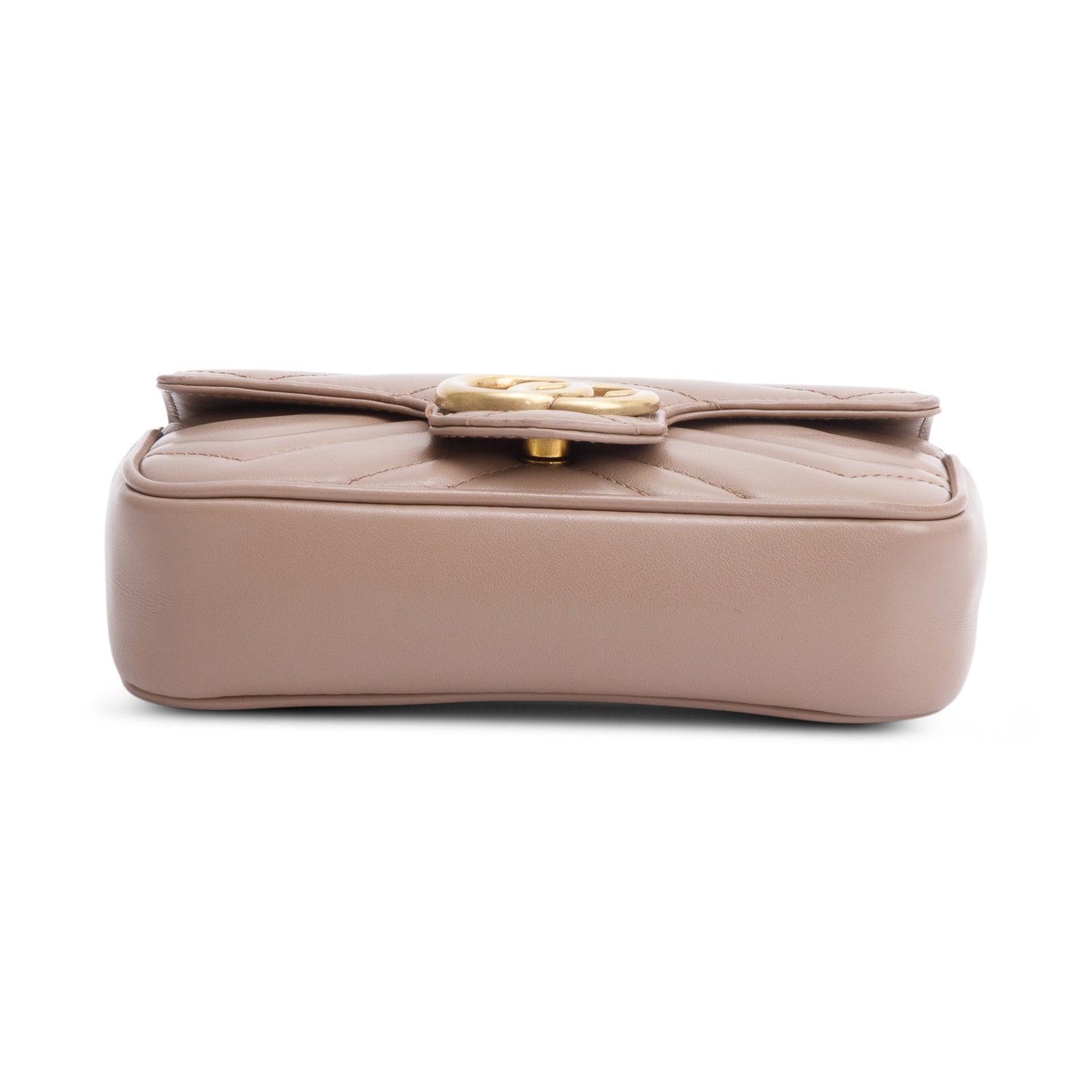 Gucci Beige GG Marmont Matelasse Leather Super Mini Bag w/ Box & Receipt