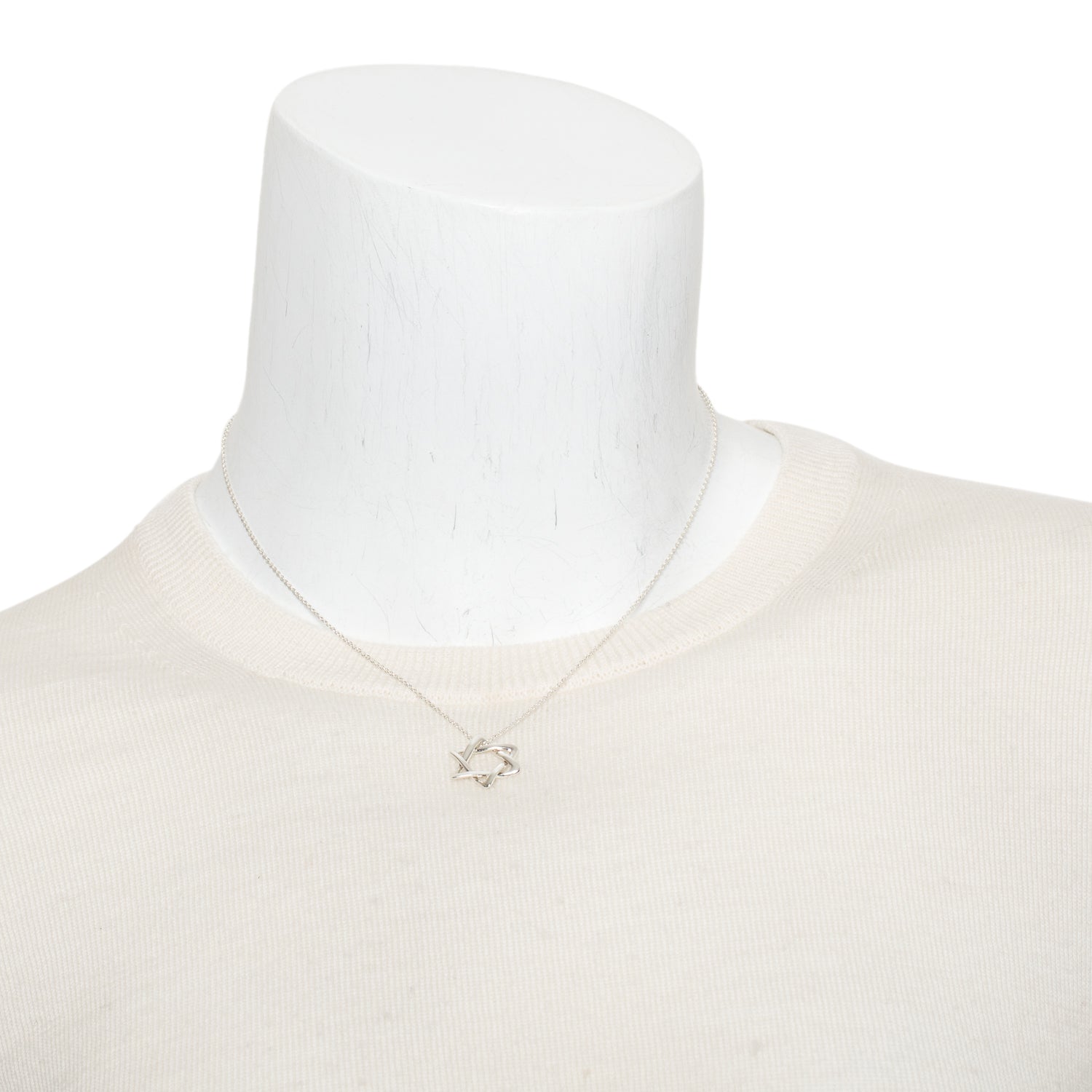 Tiffany & Co. Elsa Peretti Sterling Silver 18 MM Star of David Pendant Necklace