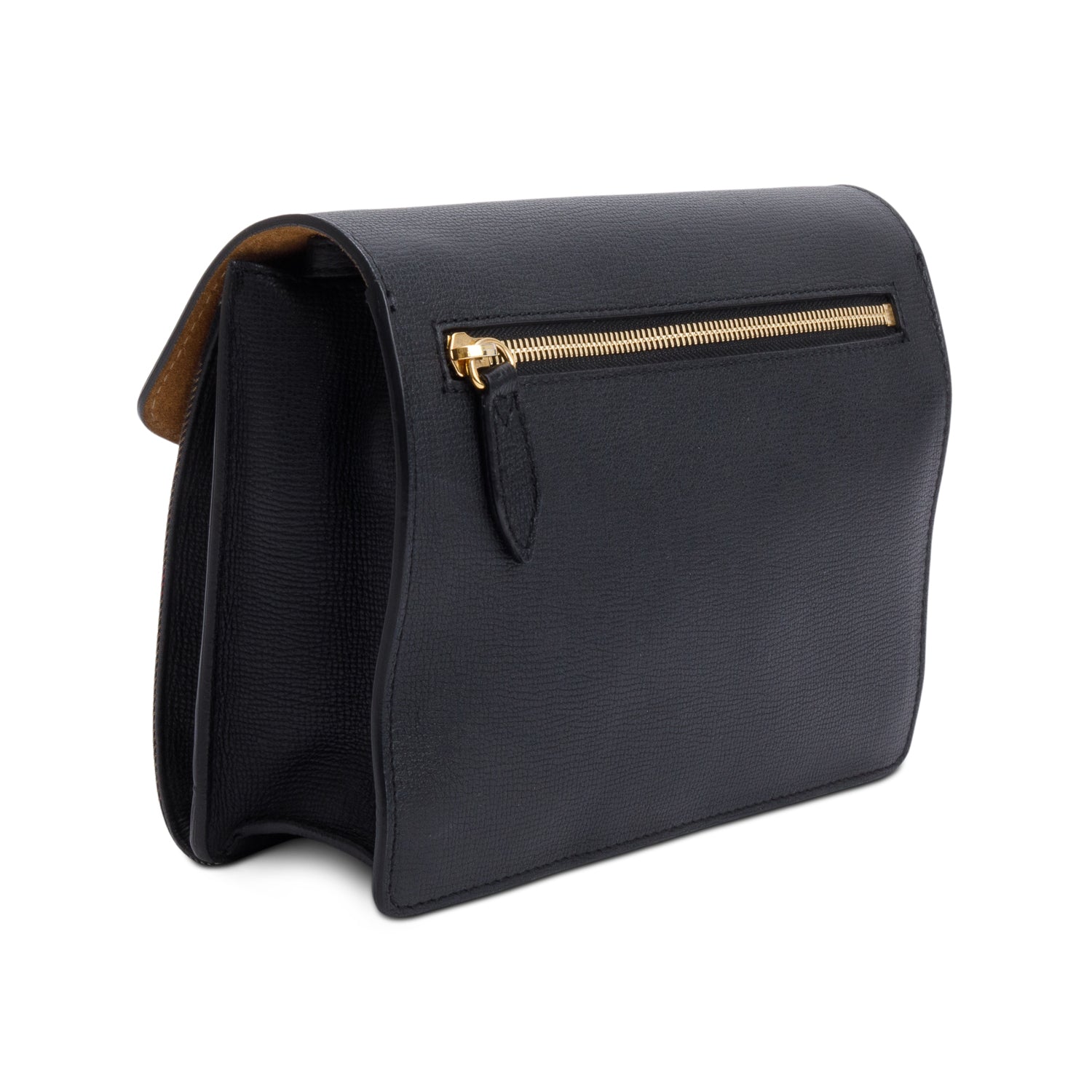 Burberry Black Calfskin House Check Macken Crossbody Bag