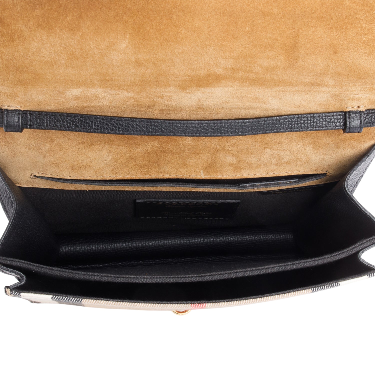 Burberry Black Calfskin House Check Macken Crossbody Bag