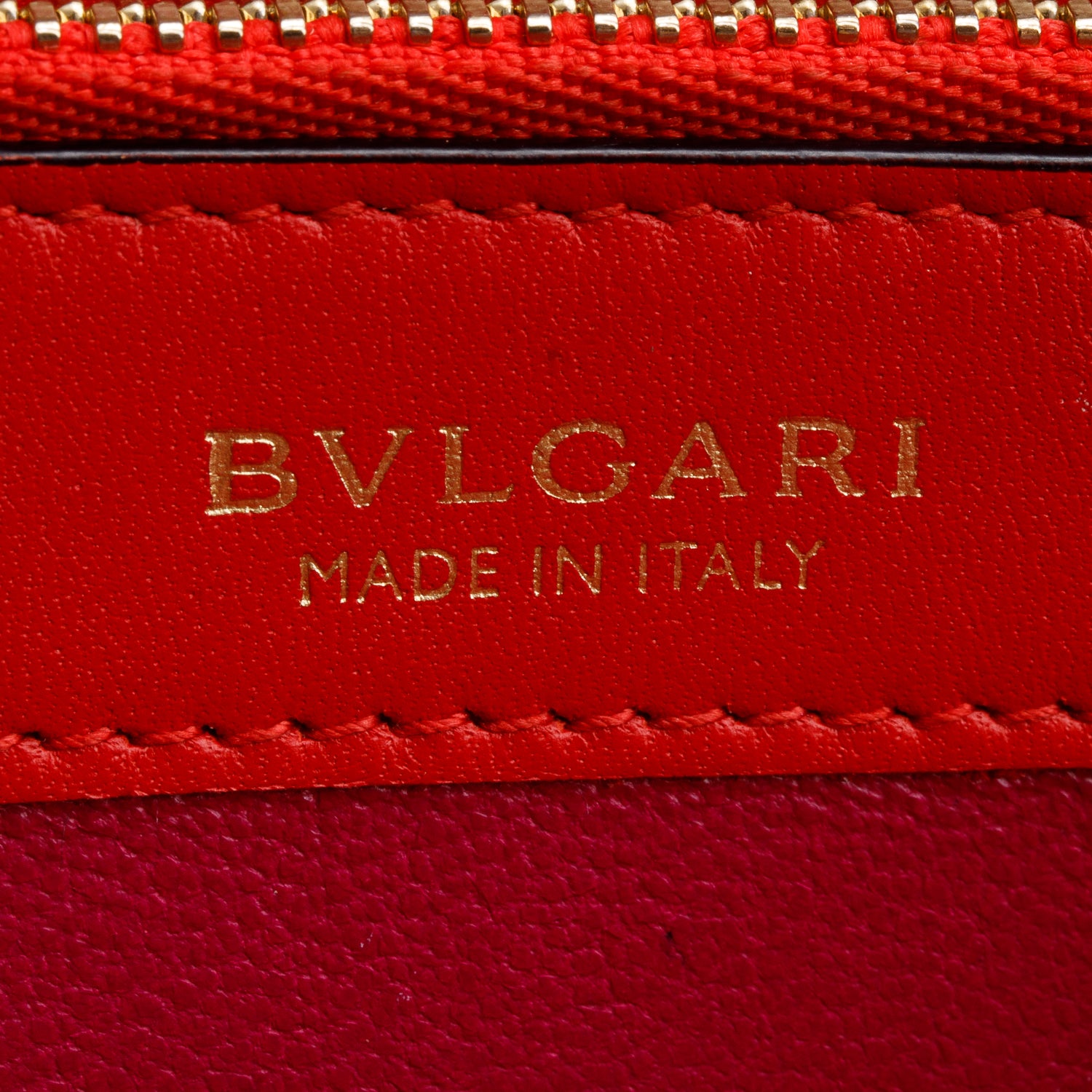 BVLGARI Pink Calfskin Leather Serpenti Forever Zip Wallet