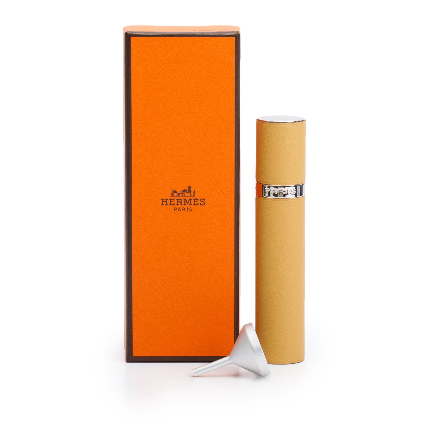 Hermes Tan Swift Calfskin Leather Perfume Refillable Case w/ Box