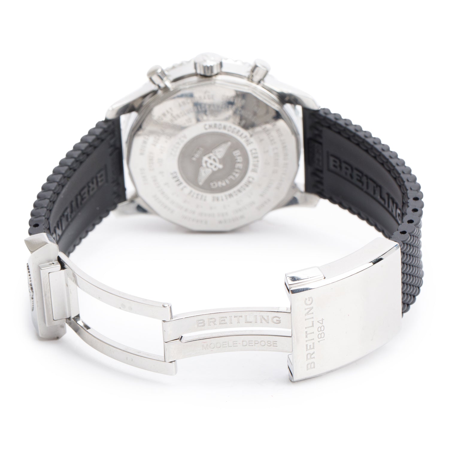 Breitling Stainless Steel Navitimer World GMT 46 MM Chronograph Automatic Watch Black Dial A24322 w/ Box & Papers