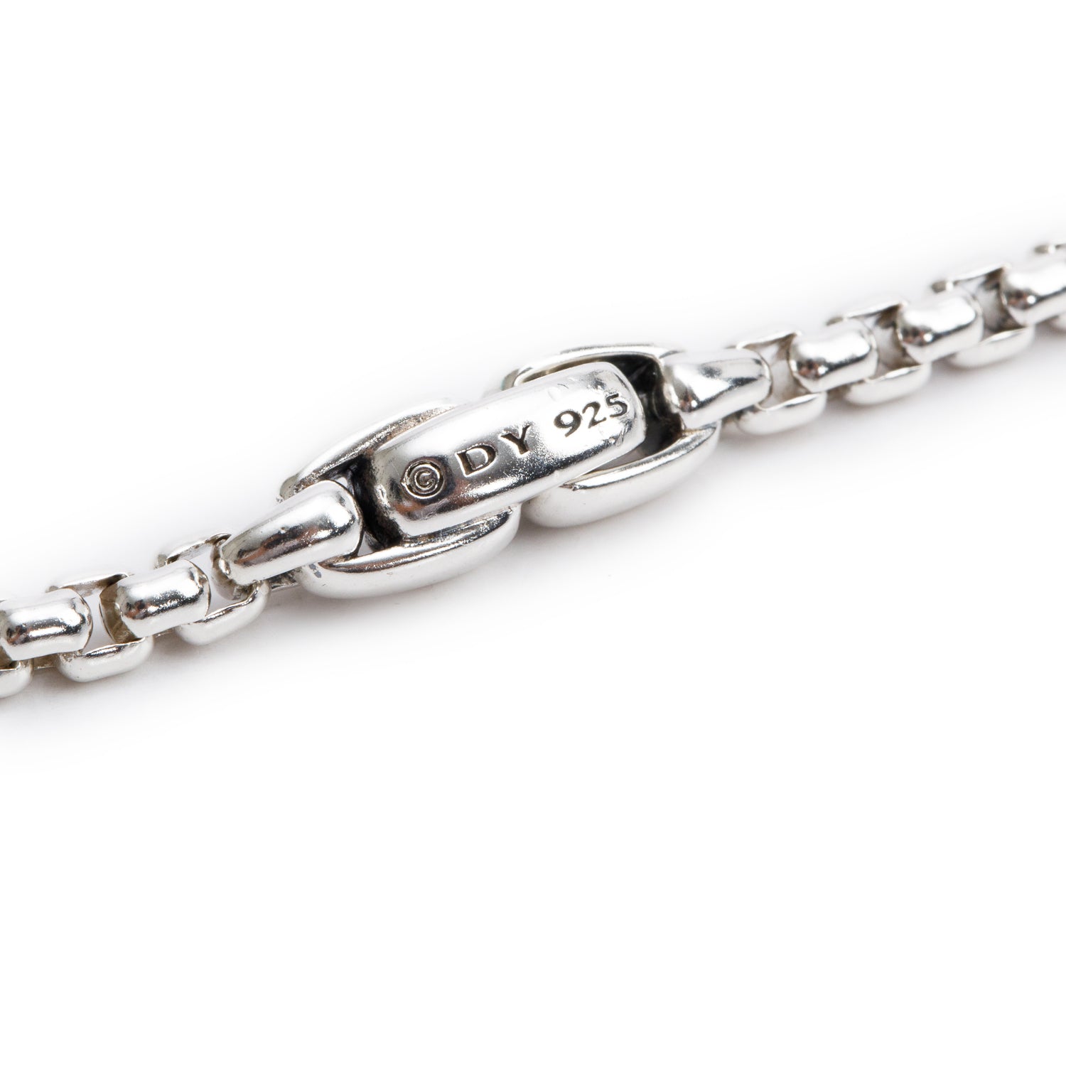 David Yurman Sterling Silver Black Diamond Streamline Cross Station Necklace