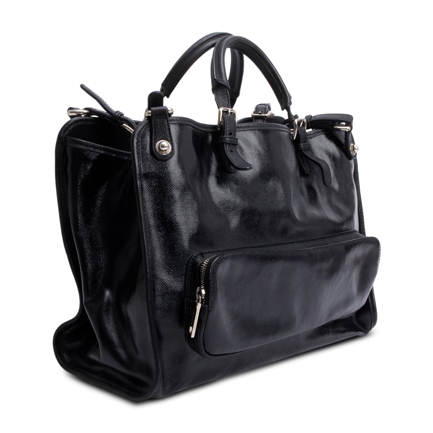 Dolce & Gabbana Blak Patent Leather Miss Pocket Bag w/ Authenticity Card