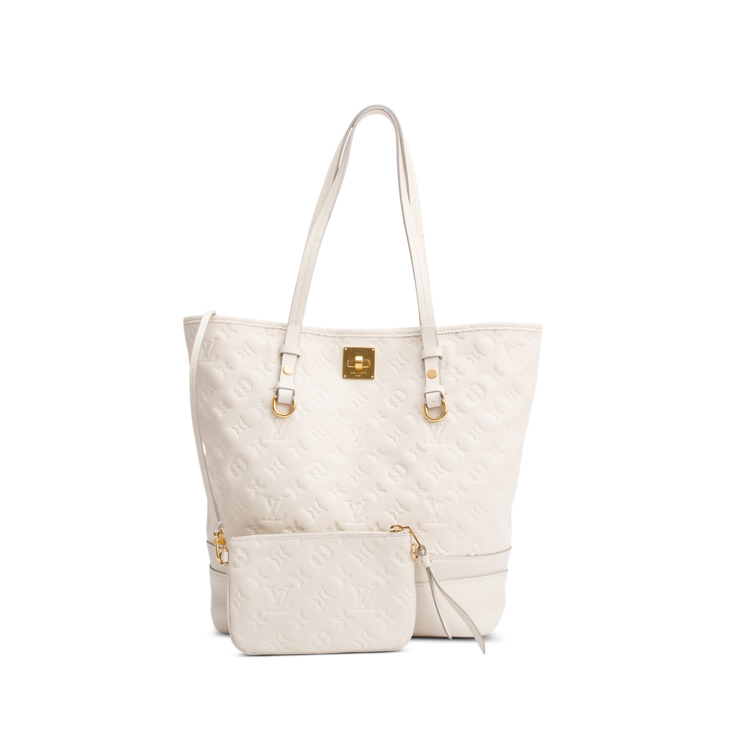 Louis Vuitton White Empreinte Leather Citadine PM w/ Pouch
