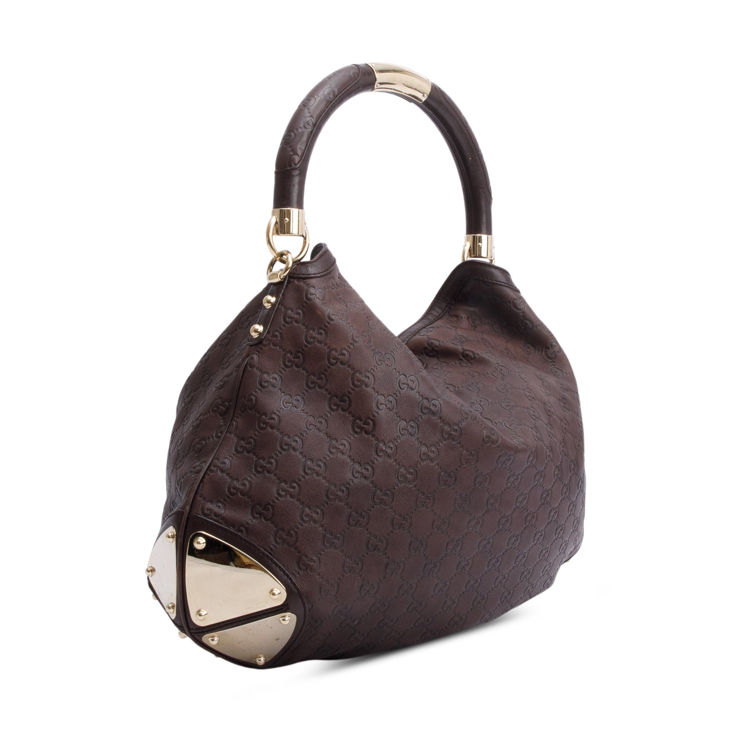 Gucci Brown Guccissima Leather Large  Bamboo Indy Tassel Hobo w/ Strap