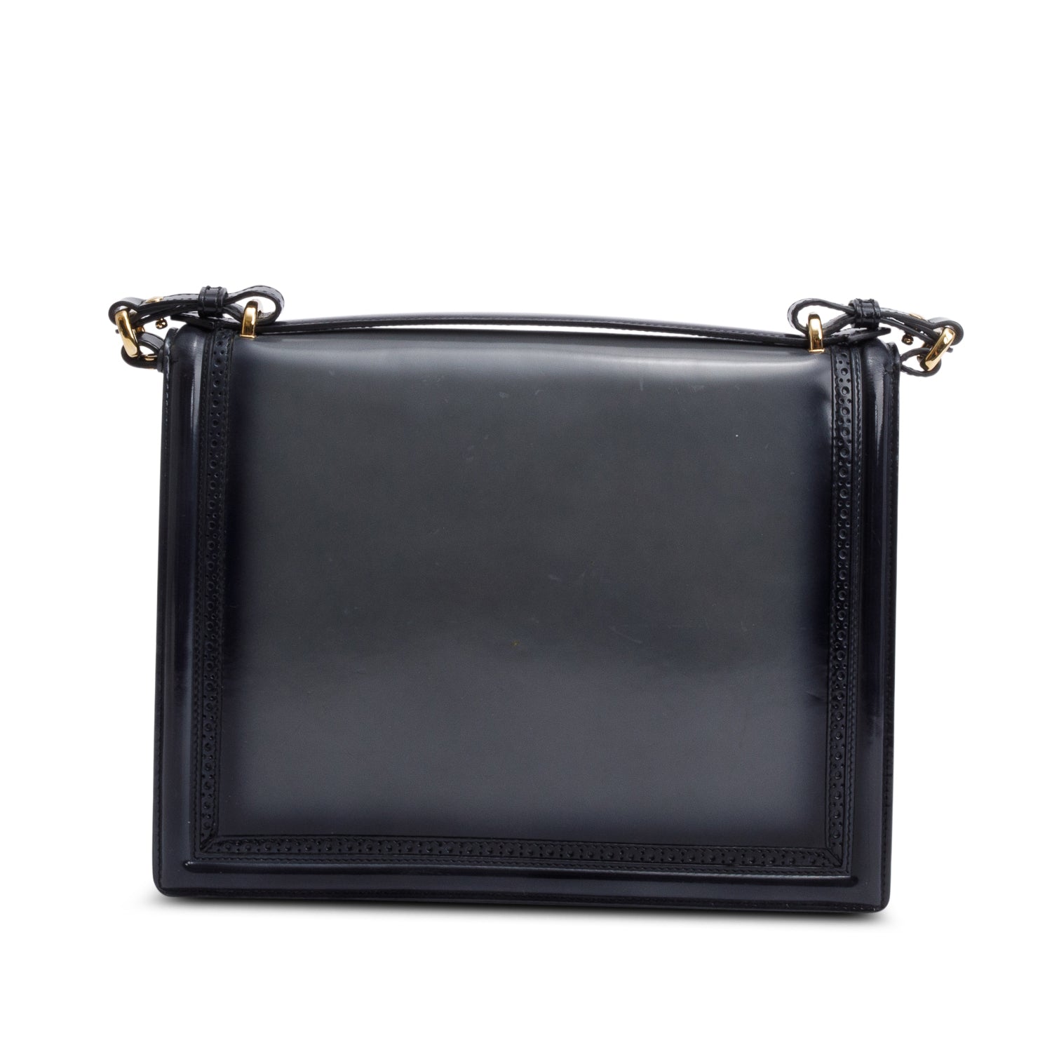 Ferragamo Black/Grey Ombre Patent Leather Marisol Crossbody Bag
